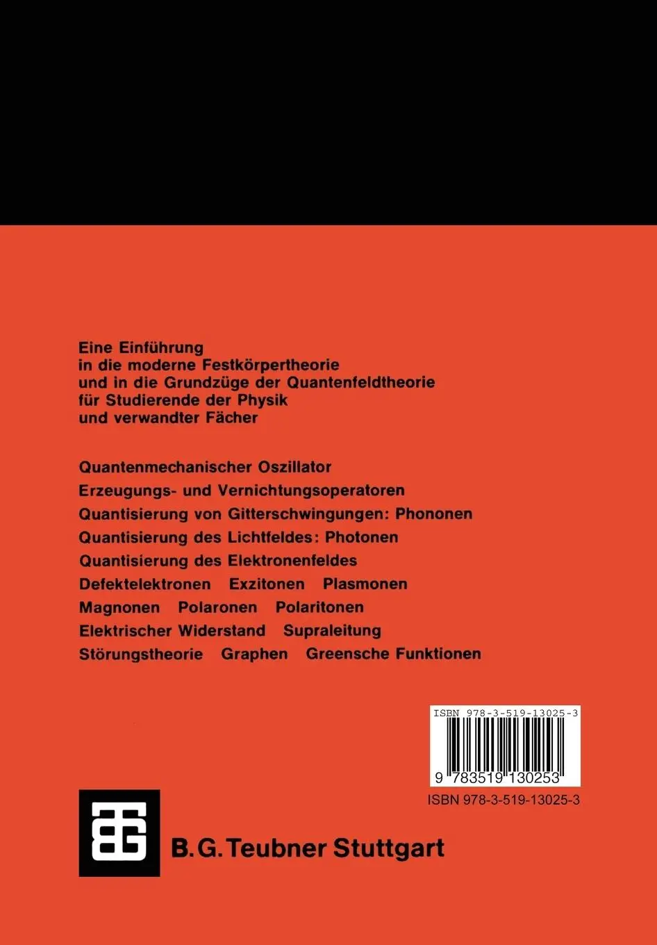 Rückseite: 9783519130253 | Quantenfeldtheorie des Festkörpers | Hermann Haken | Taschenbuch | ii