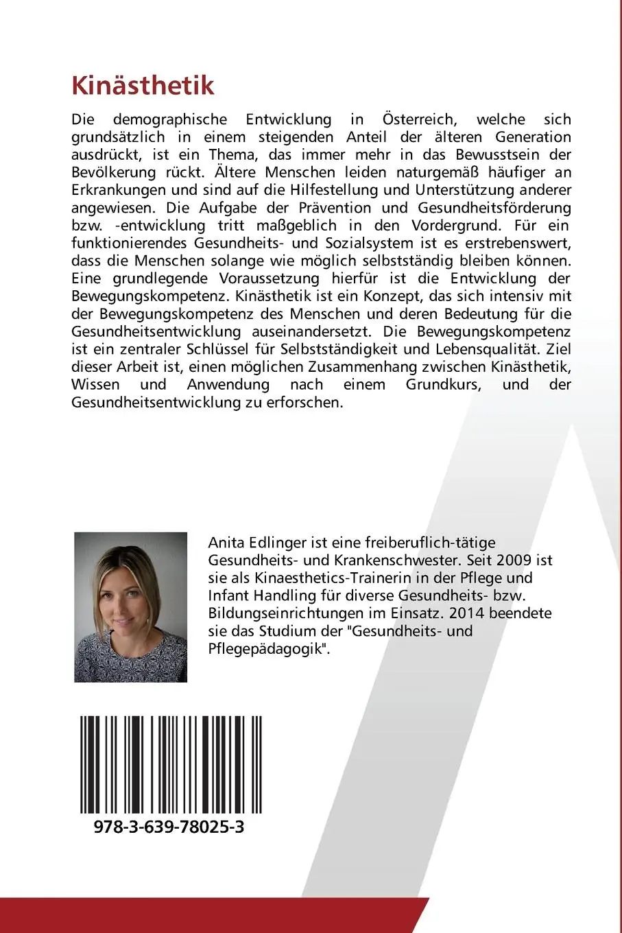 Rückseite: 9783639780253 | Kinästhetik | Anita Edlinger | Taschenbuch | Paperback | 124 S. | 2015