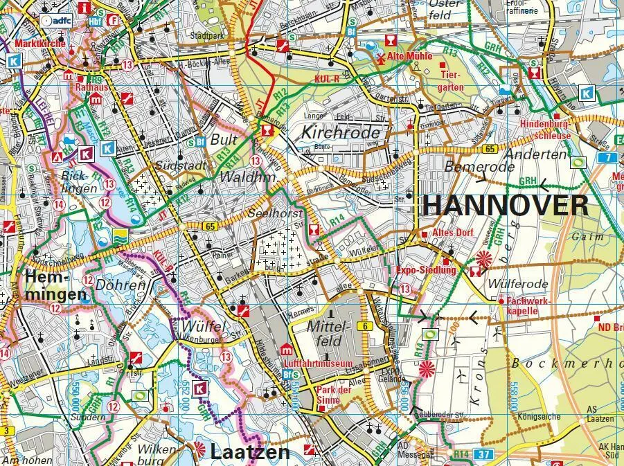 Bild: 9783969900253 | BVA ADFC Regionalkarte Hannover und Umgebung 1:75.000 | (Land-)Karte