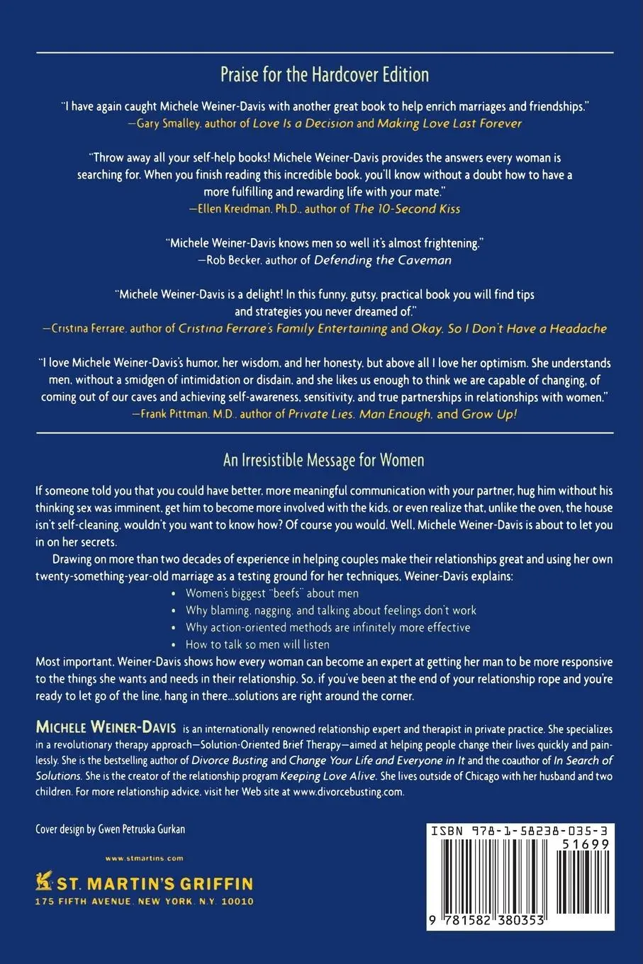 Rückseite: 9781582380353 | Getting Through to the Man You Love | Michele Weiner-Davis (u. a.)