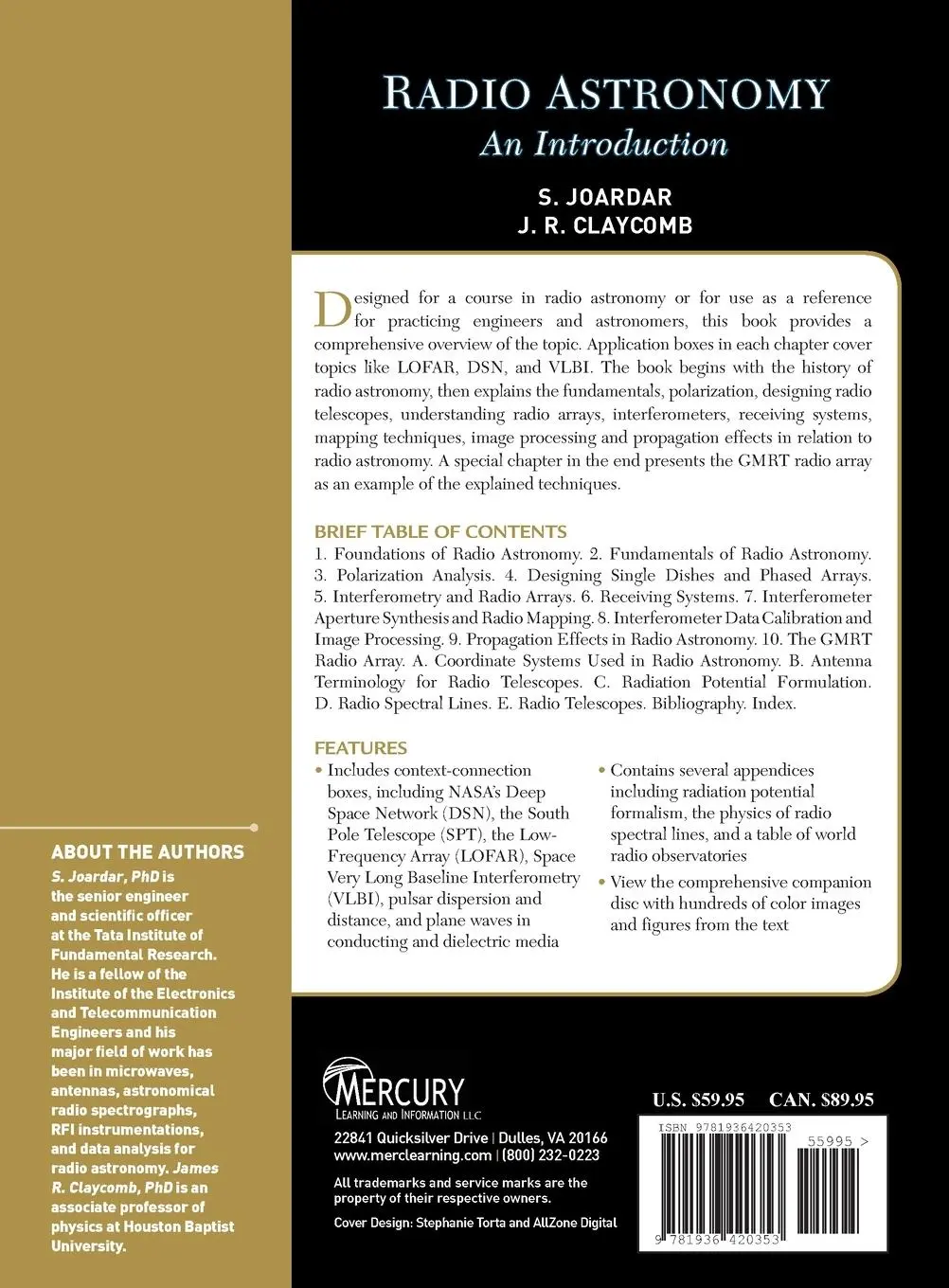 Rückseite: 9781936420353 | Radio Astronomy | An Introduction | J. R. Claycomb (u. a.) | Buch