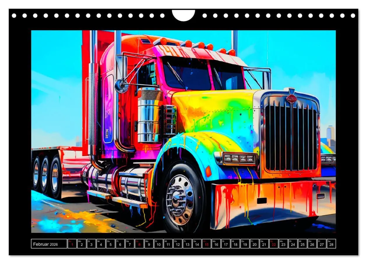 Bild: 9783457370353 | Langhauber Paintings. Trucks in lebendigen Farben (Wandkalender...