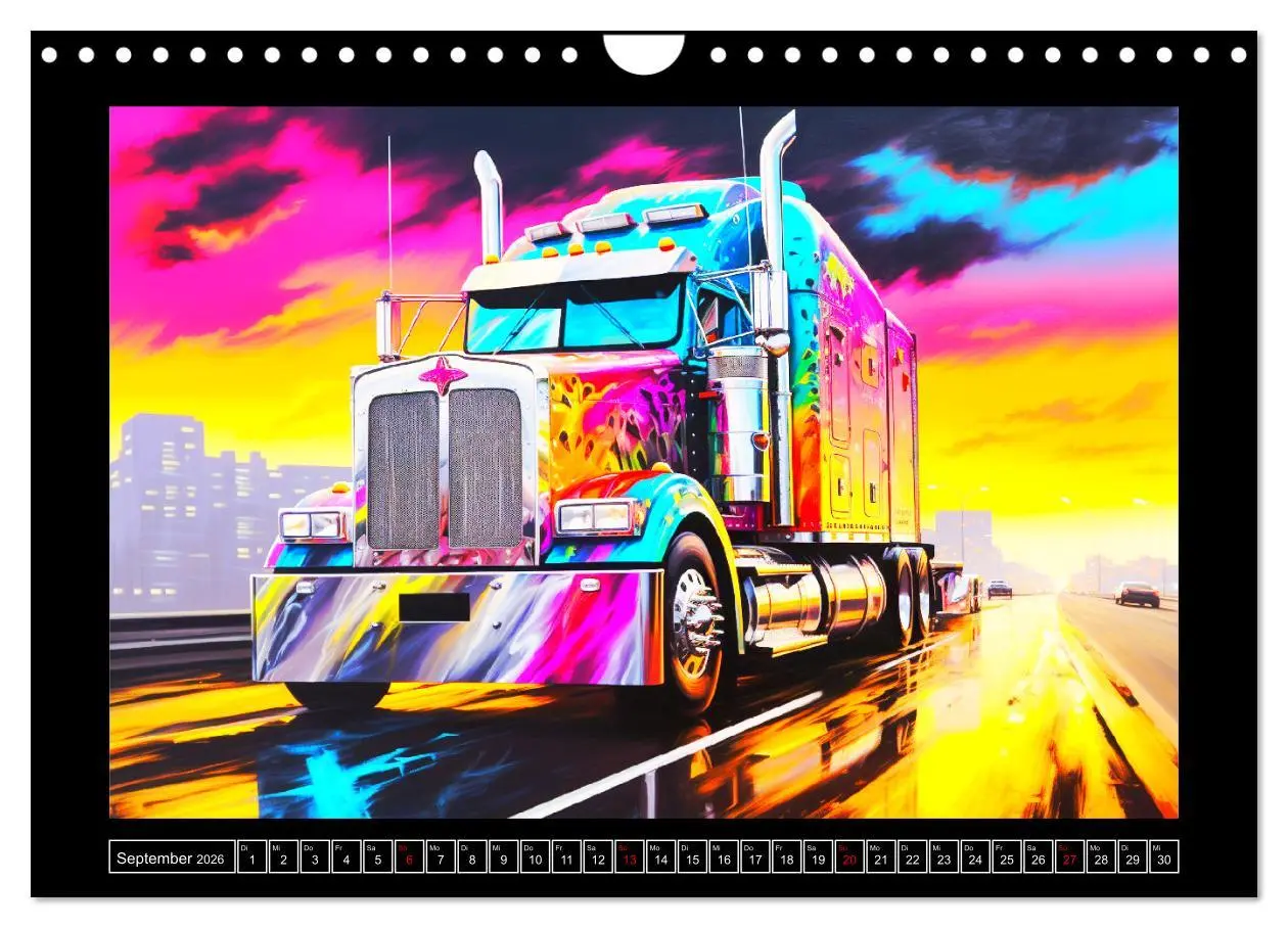 Bild: 9783457370353 | Langhauber Paintings. Trucks in lebendigen Farben (Wandkalender...