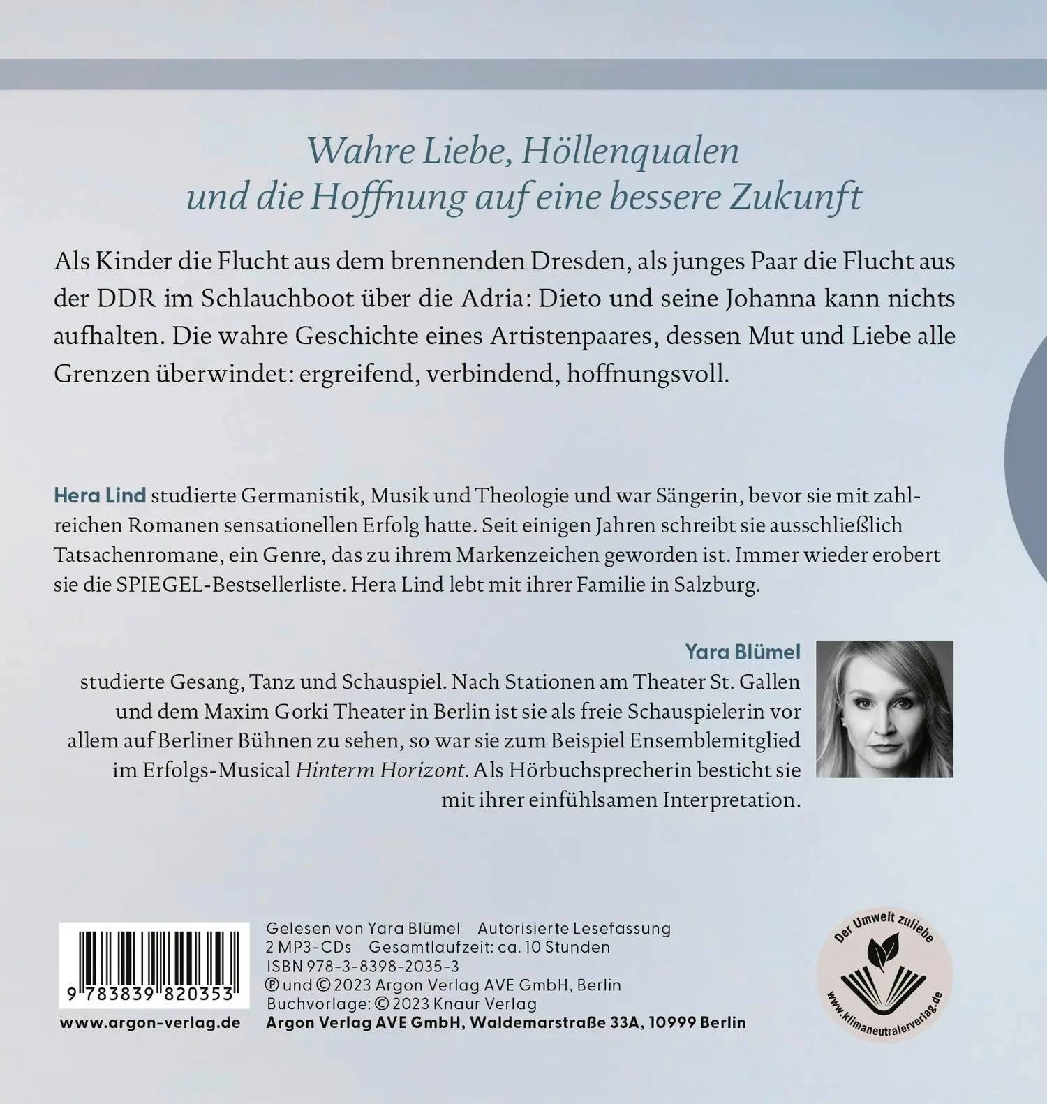 Rückseite: 9783839820353 | Mit dem Mut zur Liebe | Hera Lind | MP3 | 2 Audio-CDs | Deutsch | 2023