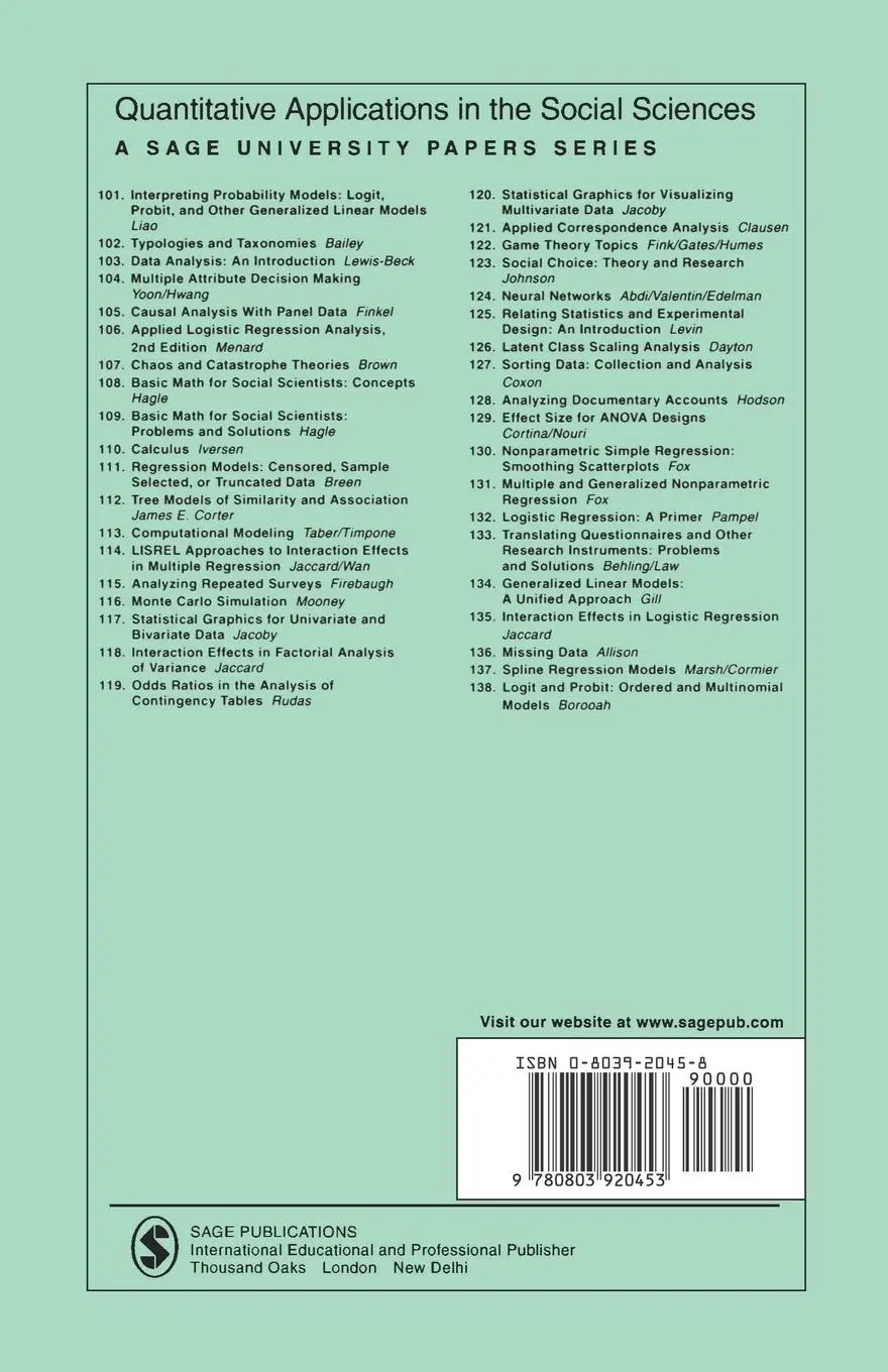 Rückseite: 9780803920453 | Covariance Structure Models | An Introduction to Lisrel | Long | Buch