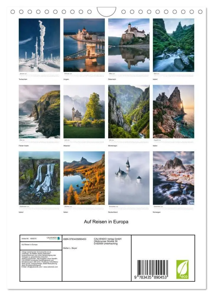 Bild: 9783435890453 | Auf Reisen in Europa (Wandkalender 2025 DIN A4 hoch), CALVENDO...
