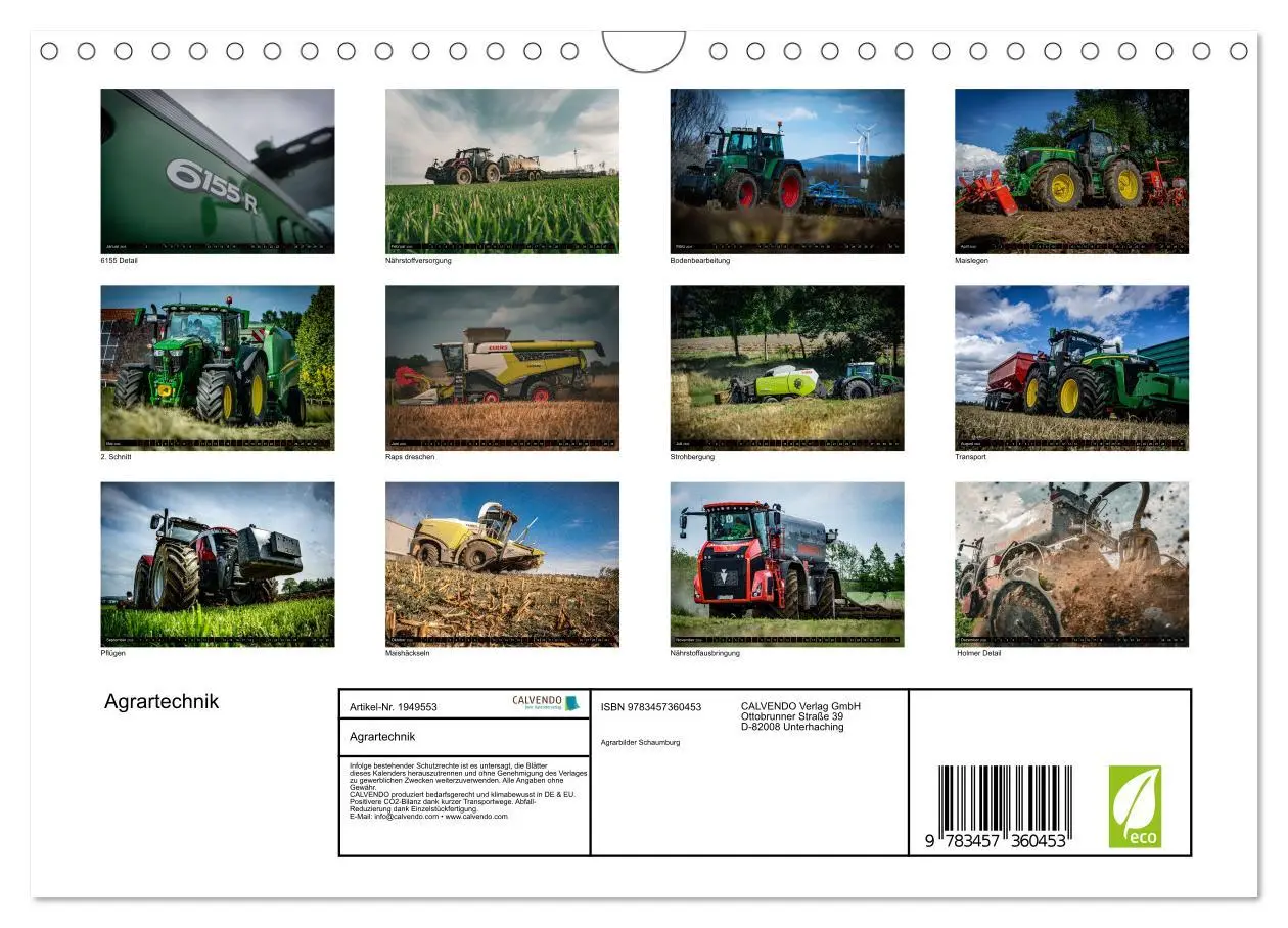 Bild: 9783457360453 | Agrartechnik (Wandkalender 2026 DIN A4 quer), CALVENDO Monatskalender