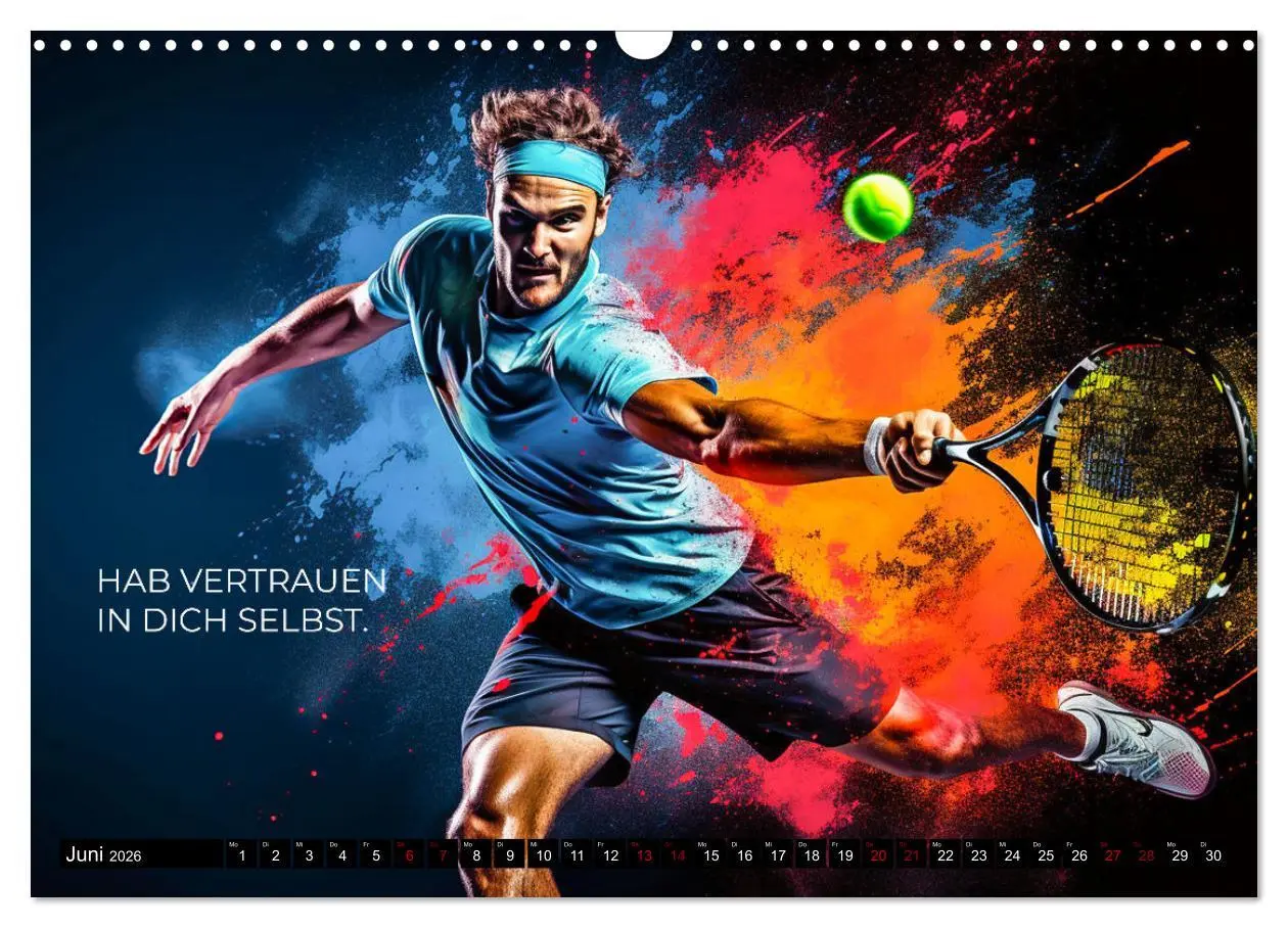 Bild: 9783457500453 | Tennis und Motivation (Wandkalender 2026 DIN A3 quer), CALVENDO...