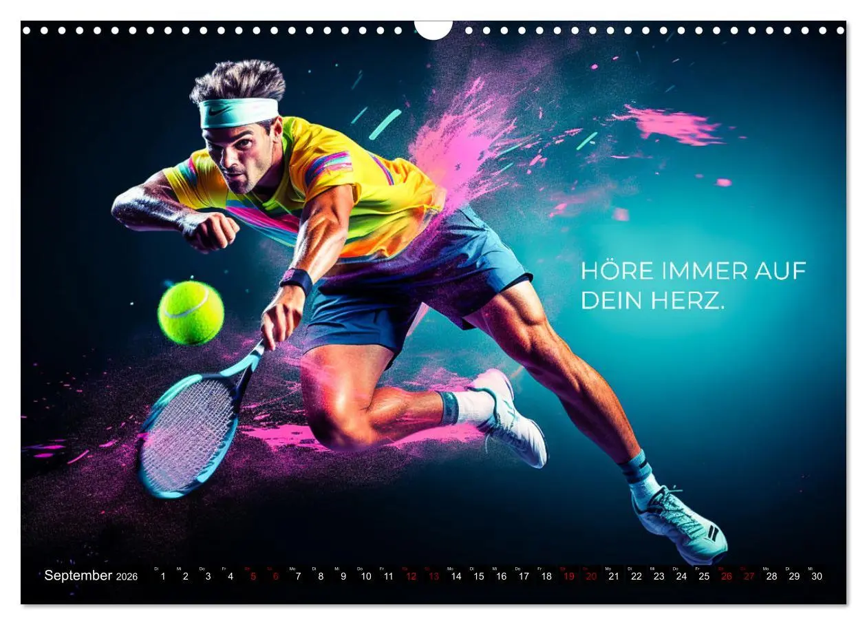 Bild: 9783457500453 | Tennis und Motivation (Wandkalender 2026 DIN A3 quer), CALVENDO...