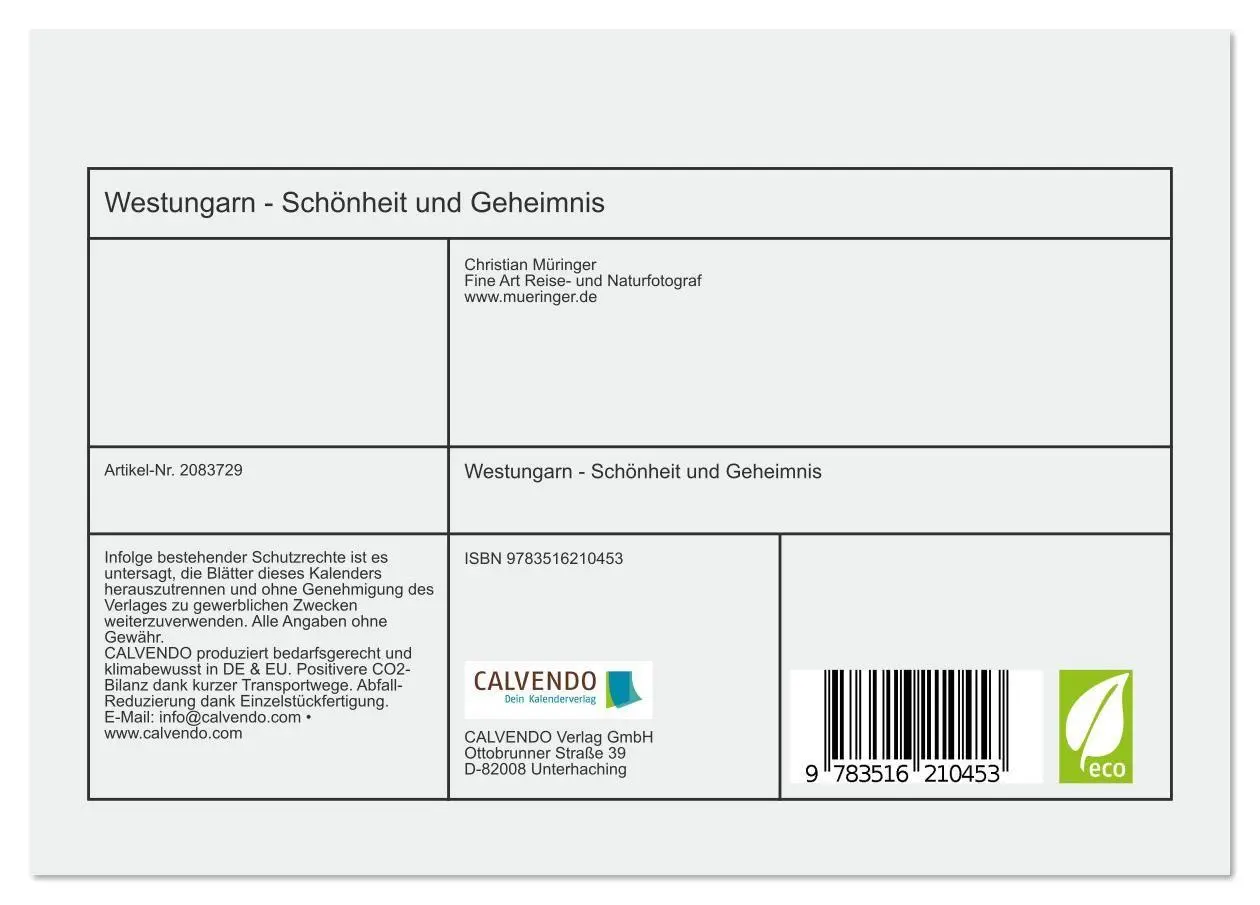 Bild: 9783516210453 | Westungarn - Schönheit und Geheimnis (Tischkalender 2026 DIN A5...