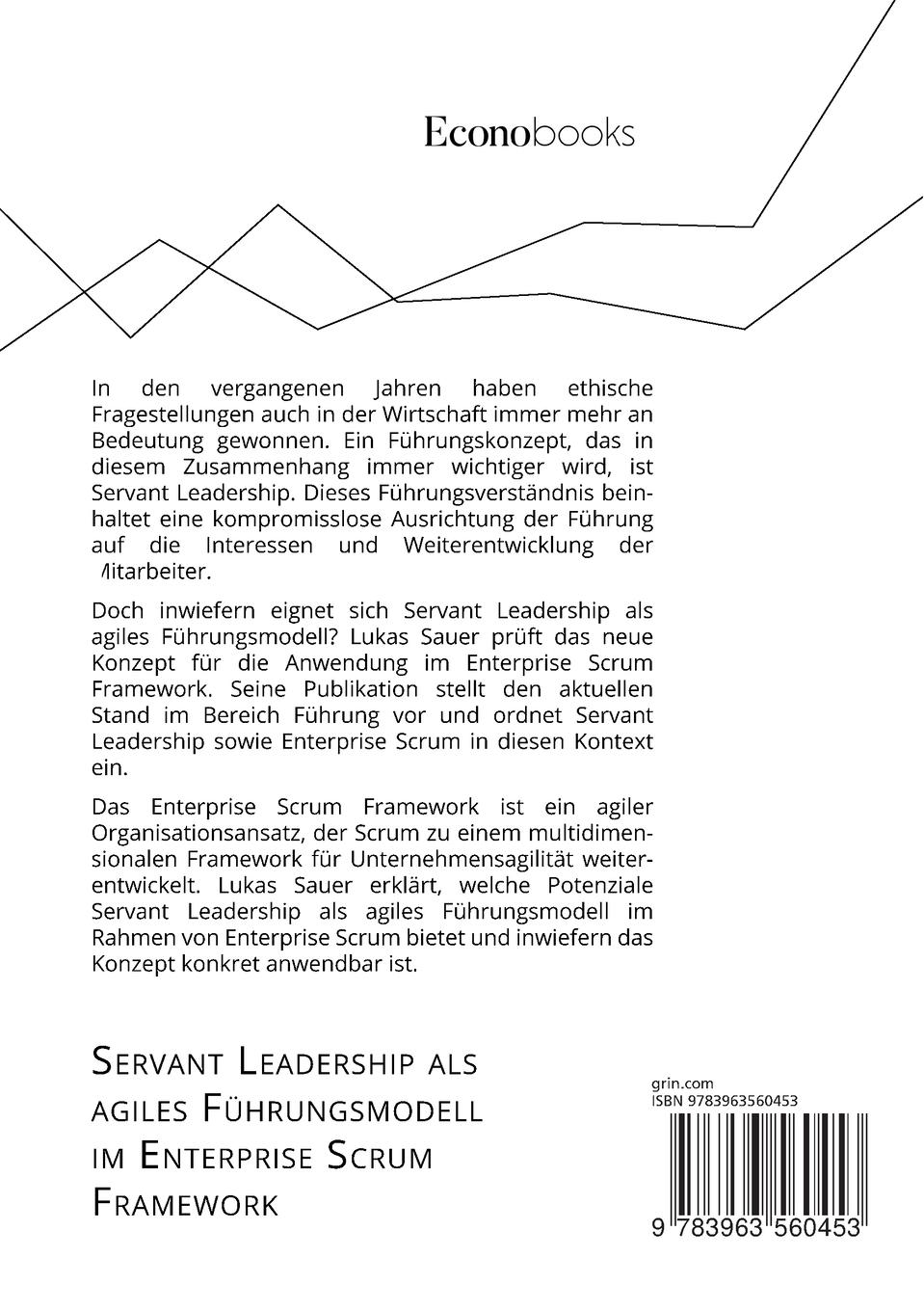 Rückseite: 9783963560453 | Servant Leadership als agiles Führungsmodell im Enterprise Scrum...