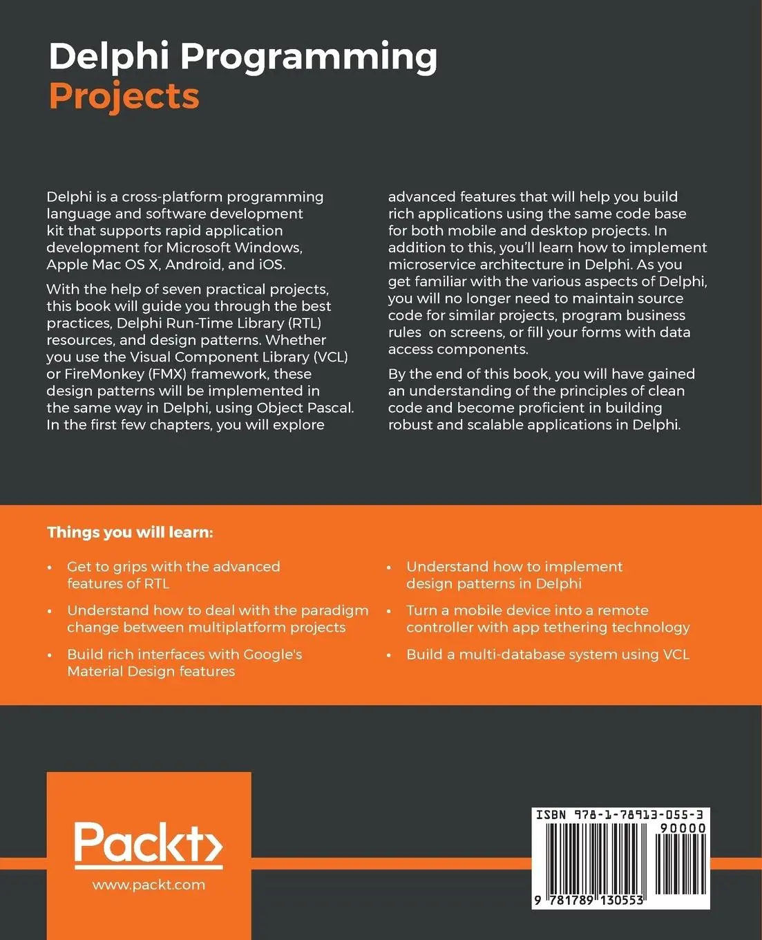 Rückseite: 9781789130553 | Delphi Programming Projects | William Duarte | Taschenbuch | Englisch