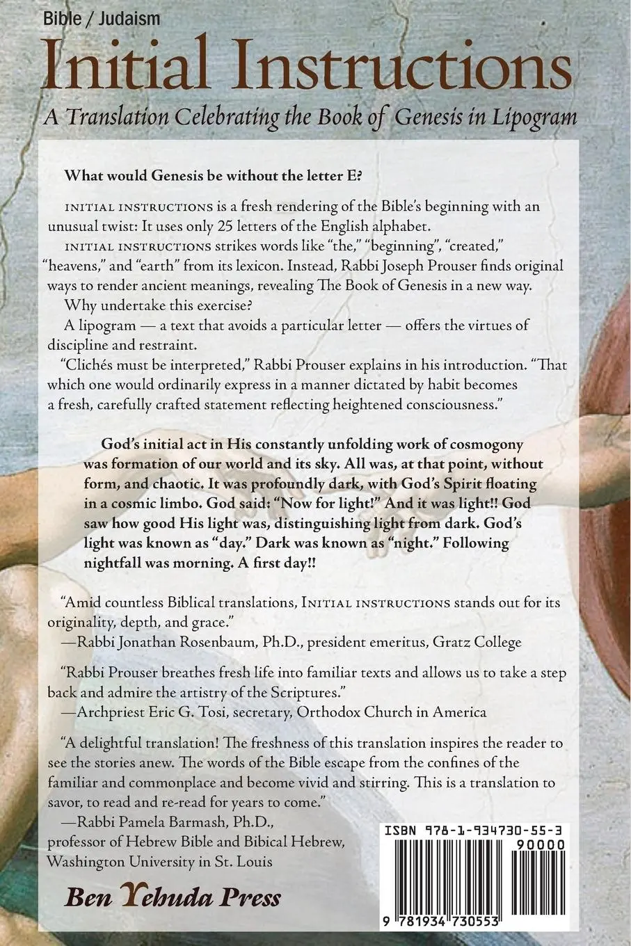 Rückseite: 9781934730553 | Initial Instructions | Joseph H. Prouser | Taschenbuch | Paperback