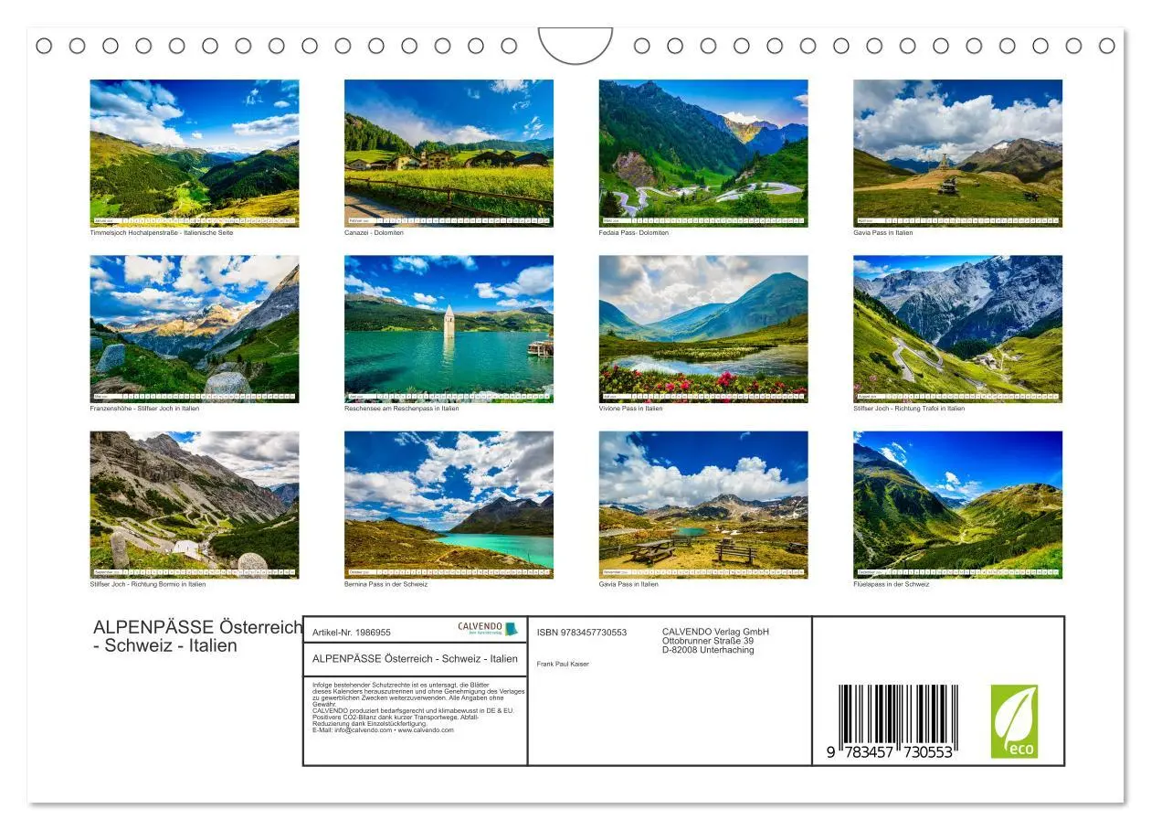 Bild: 9783457730553 | ALPENPÄSSE Österreich - Schweiz - Italien (Wandkalender 2026 DIN A4...