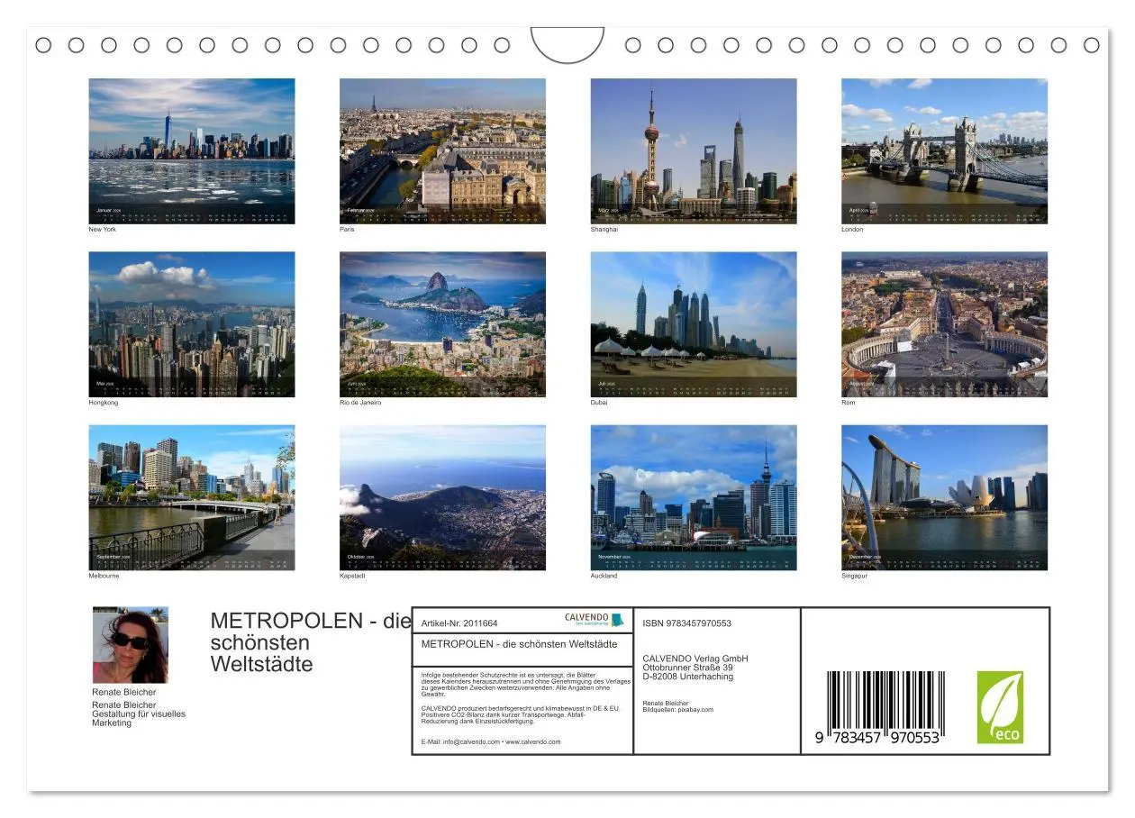 Bild: 9783457970553 | METROPOLEN - die schönsten Weltstädte (Wandkalender 2026 DIN A4...