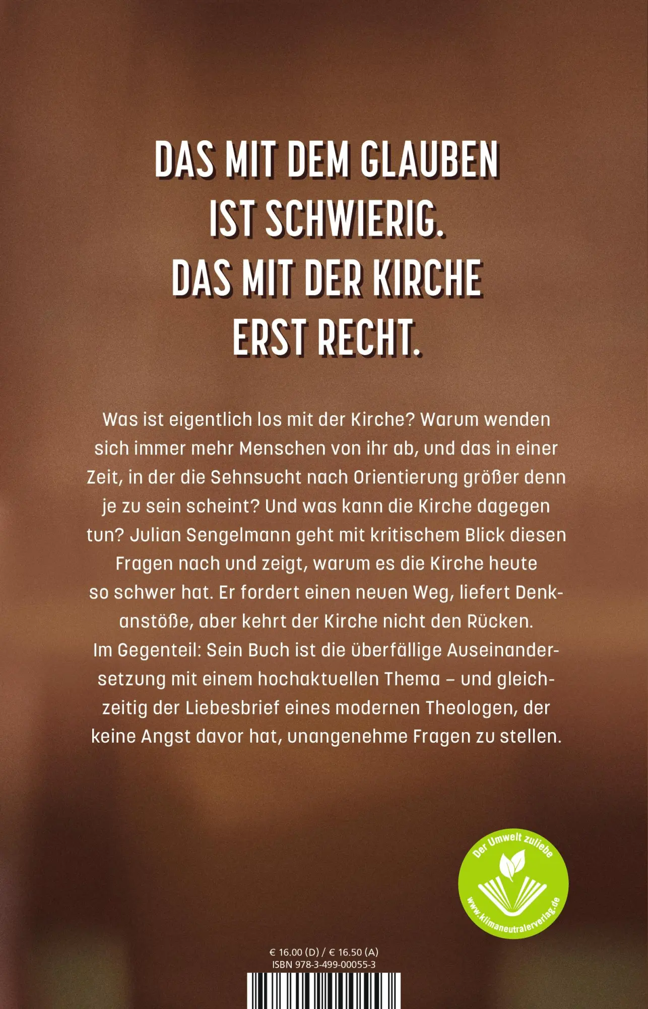 Rückseite: 9783499000553 | Glaube ja, Kirche nein? | Warum sich Kirche verändern muss | Buch