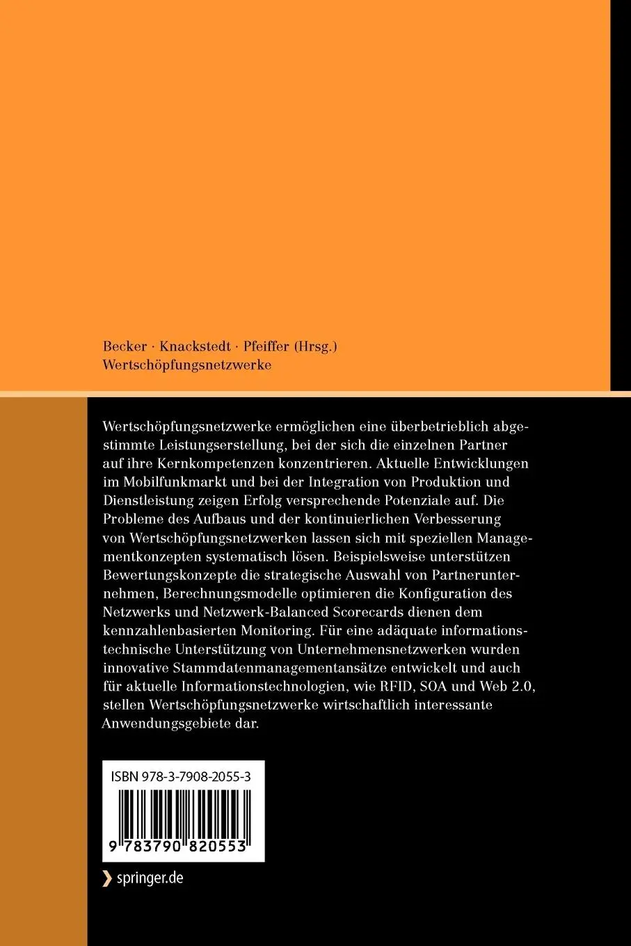 Rückseite: 9783790820553 | Wertschöpfungsnetzwerke | Jörg Becker (u. a.) | Taschenbuch | xviii
