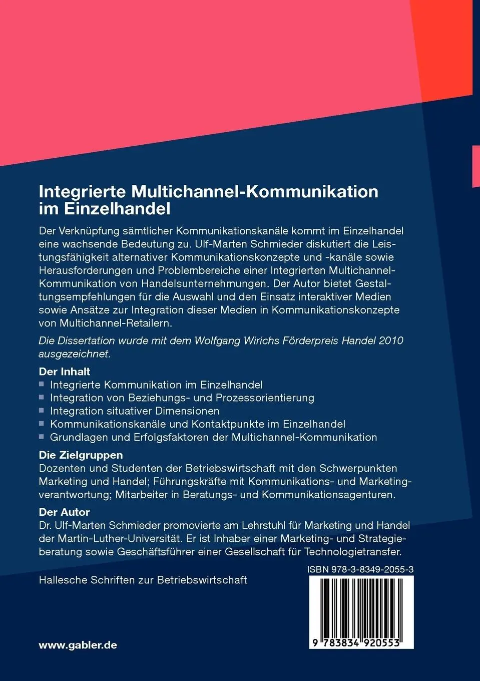 Rückseite: 9783834920553 | Integrierte Multichannel-Kommunikation im Einzelhandel | Schmieder