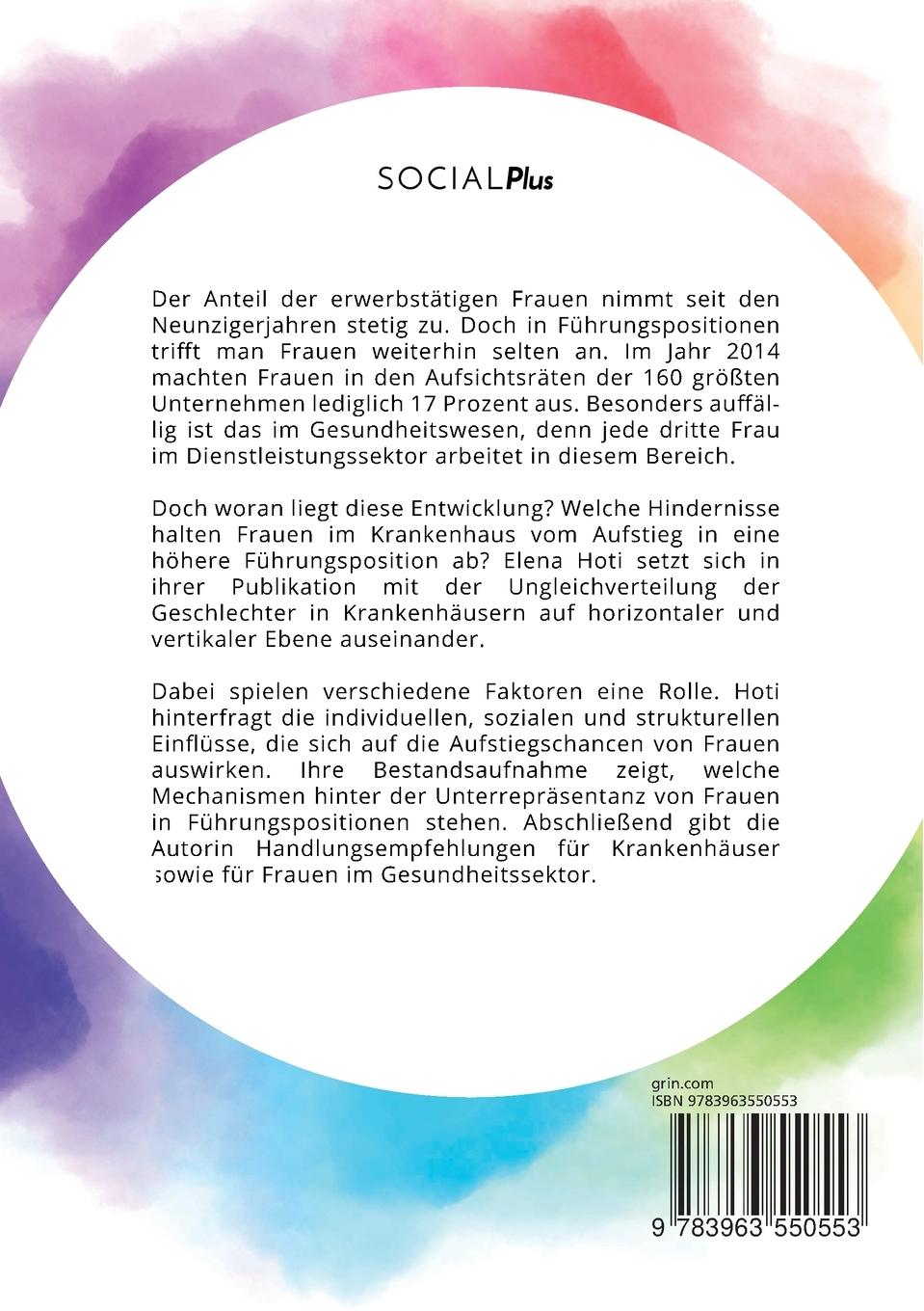 Rückseite: 9783963550553 | Aufstiegschancen von Frauen im Gesundheitswesen. Welche Hindernisse...