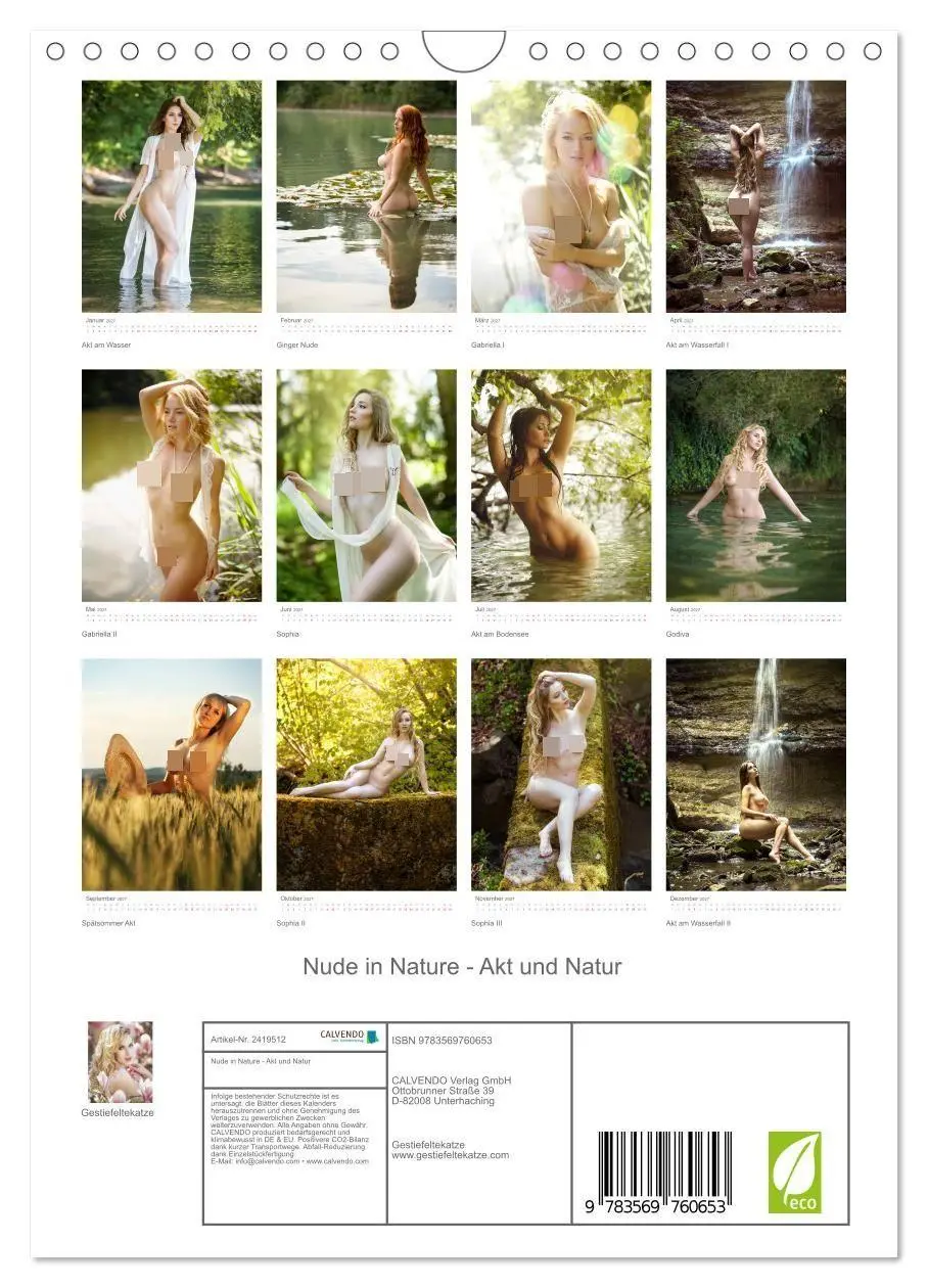 Bild: 9783569760653 | Nude in Nature - Akt und Natur (Wandkalender 2027 DIN A4 hoch),...