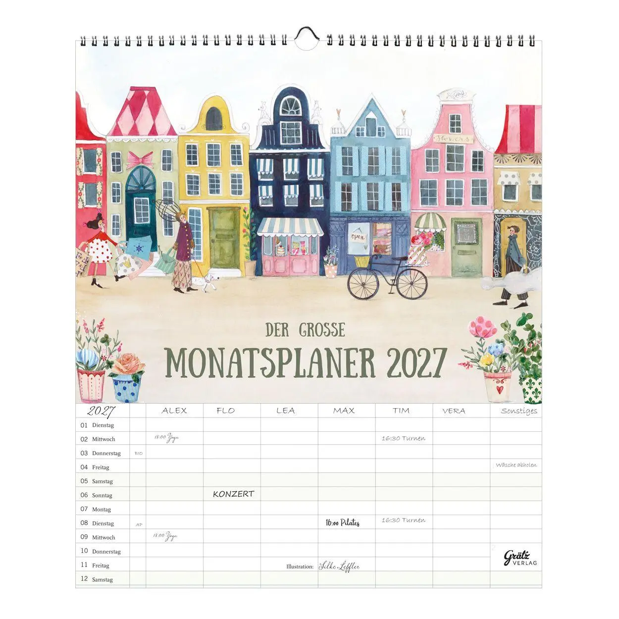 Cover: 9783911060653 | Großer Monatsplaner Häuser 2027 | Silke Leffler | Kalender | Deutsch
