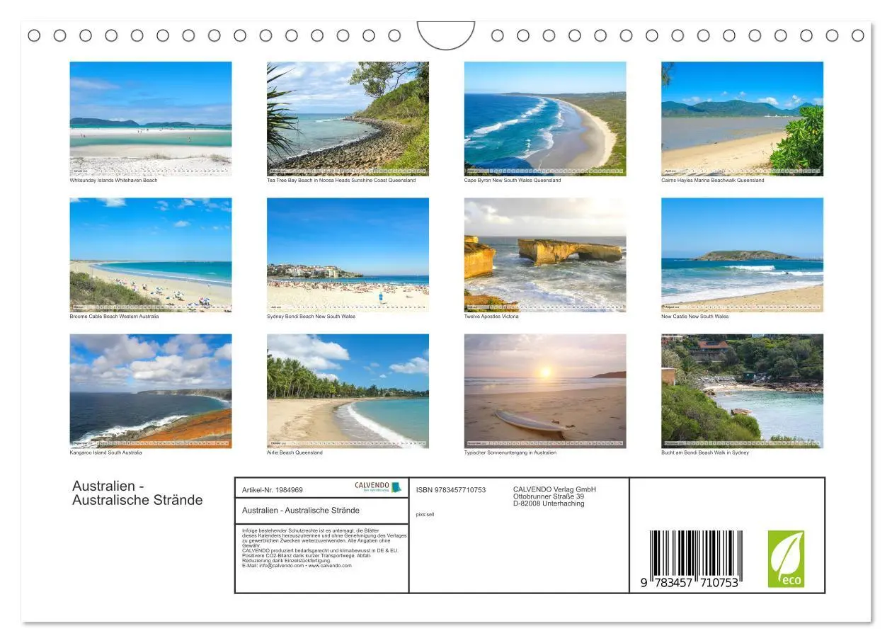 Bild: 9783457710753 | Australien - Australische Strände (Wandkalender 2026 DIN A4 quer),...