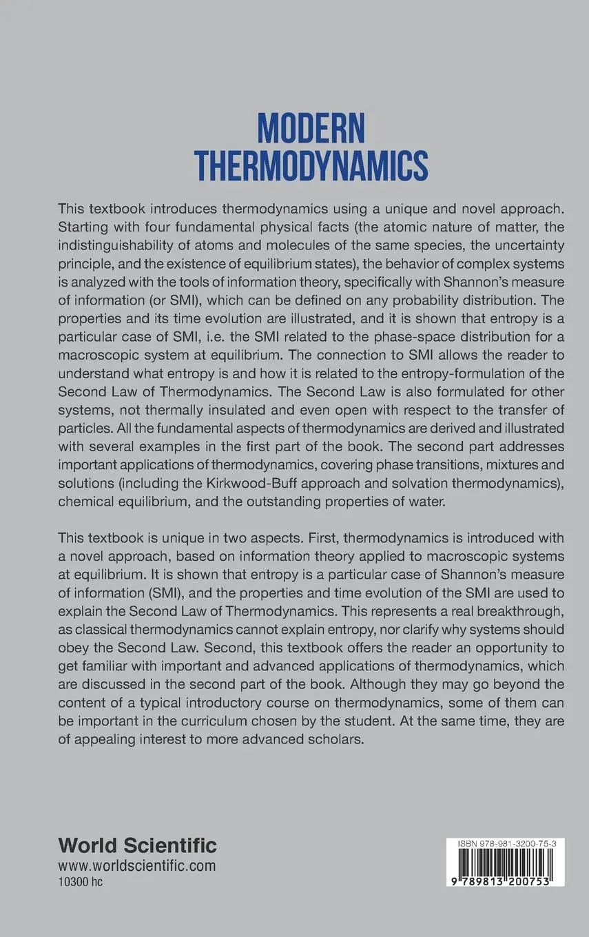 Rückseite: 9789813200753 | MODERN THERMODYNAMICS | Arieh Ben-Naim &amp; Diego Casadei | Buch | 2016