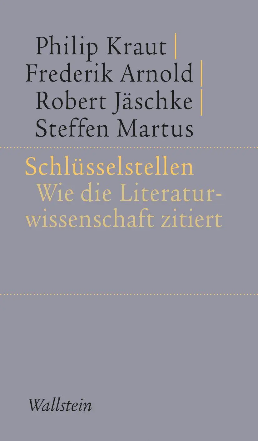 Cover: 9783835360853 | Schlüsselstellen | Wie die Literaturwissenschaft zitiert | Taschenbuch