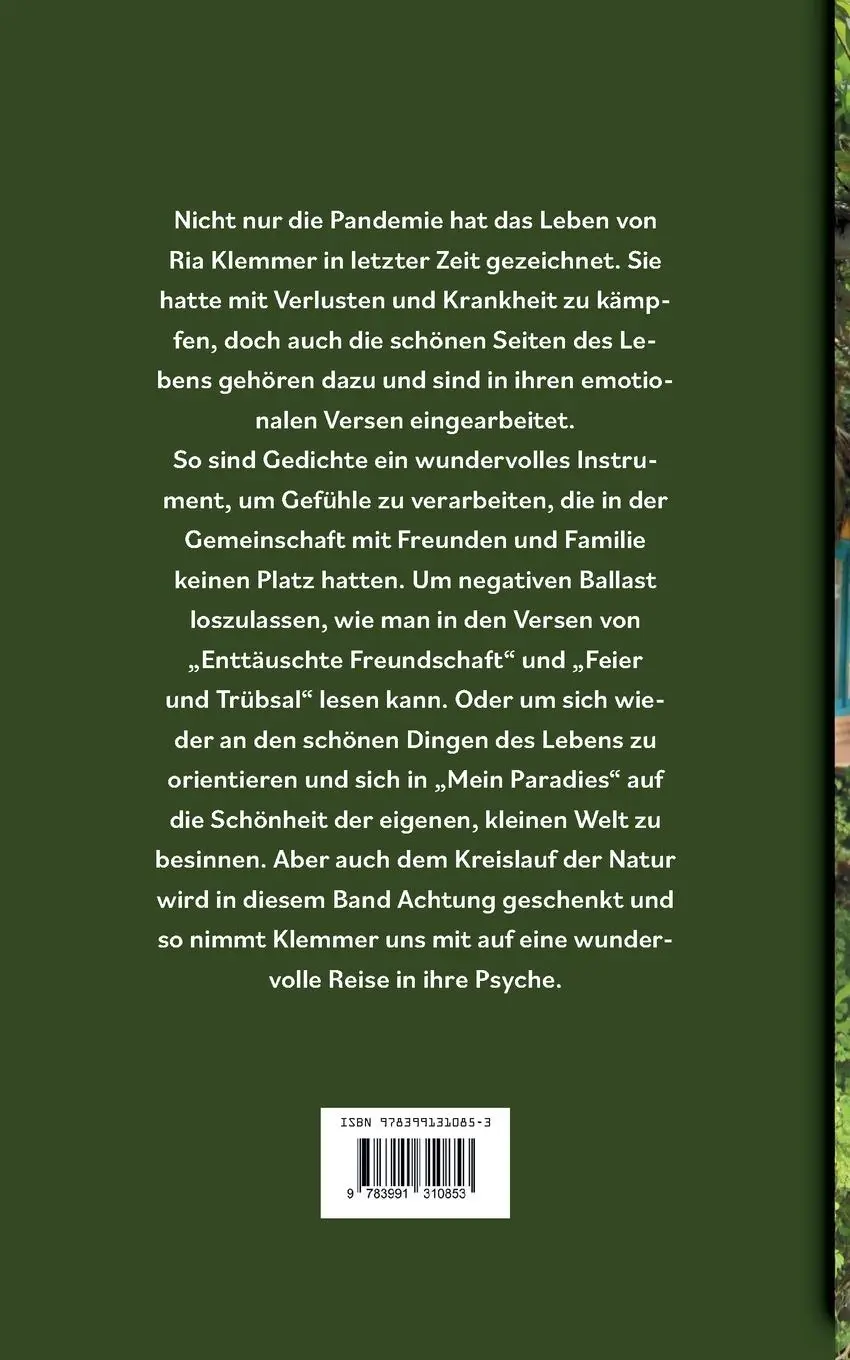 Rückseite: 9783991310853 | Gedichte aus meiner Welt | Ria Klemmer | Taschenbuch | 96 S. | Deutsch