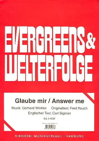 Cover: 9790003020853 | Glaube mir (Answer Me) | Gerhard Winkler | Buch | Sikorski Edition