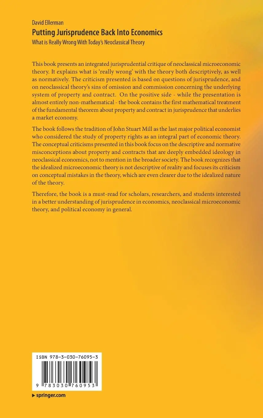 Rückseite: 9783030760953 | Putting Jurisprudence Back Into Economics | David Ellerman | Buch