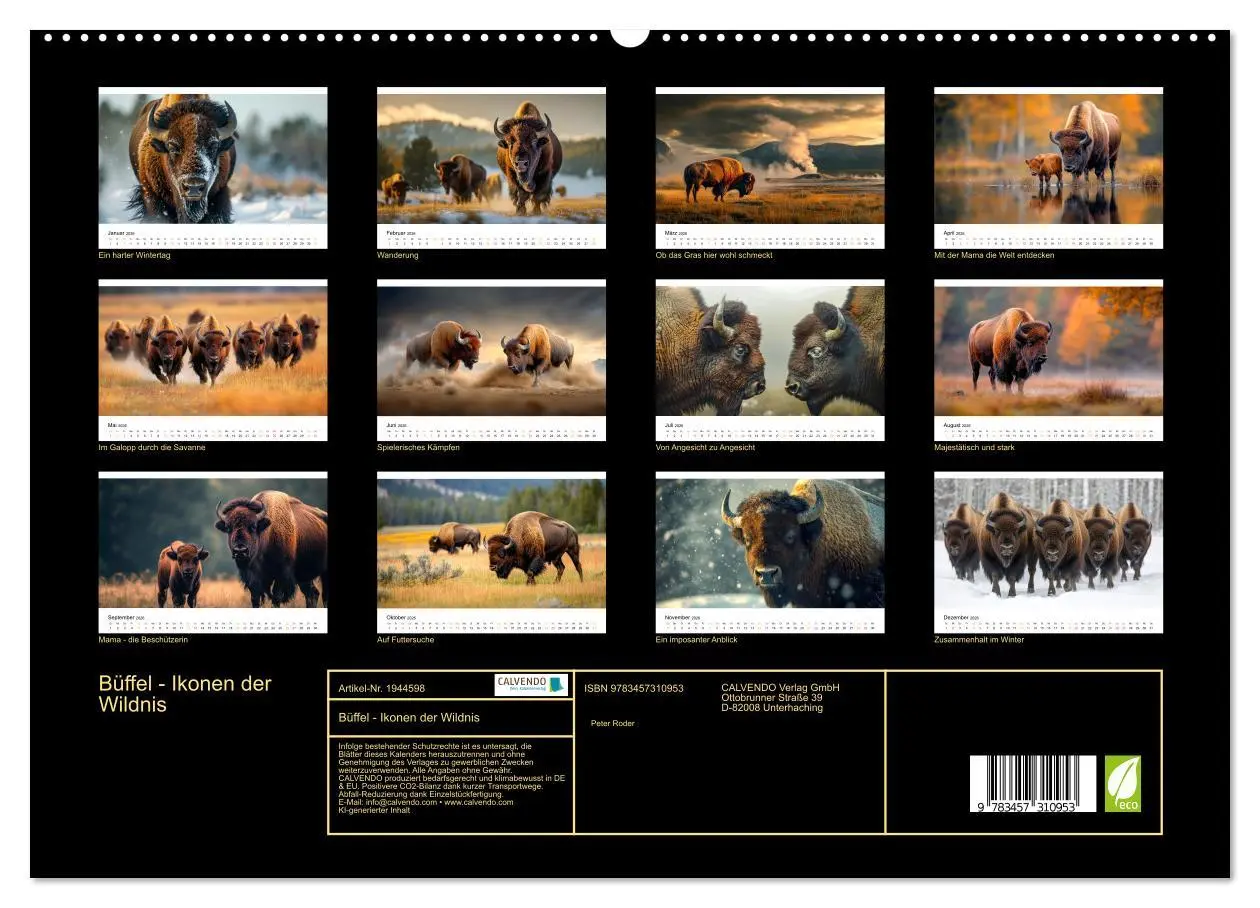 Bild: 9783457310953 | Büffel - Ikonen der Wildnis (hochwertiger Premium Wandkalender 2026...