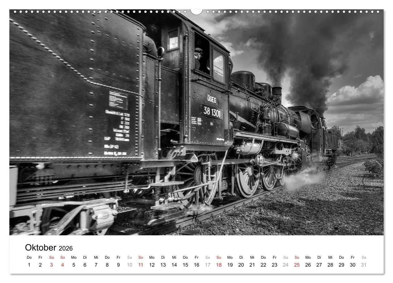 Bild: 9783457860953 | Unter Dampf - Eisenbahnromantik in schwarz-weiß (Wandkalender 2026...