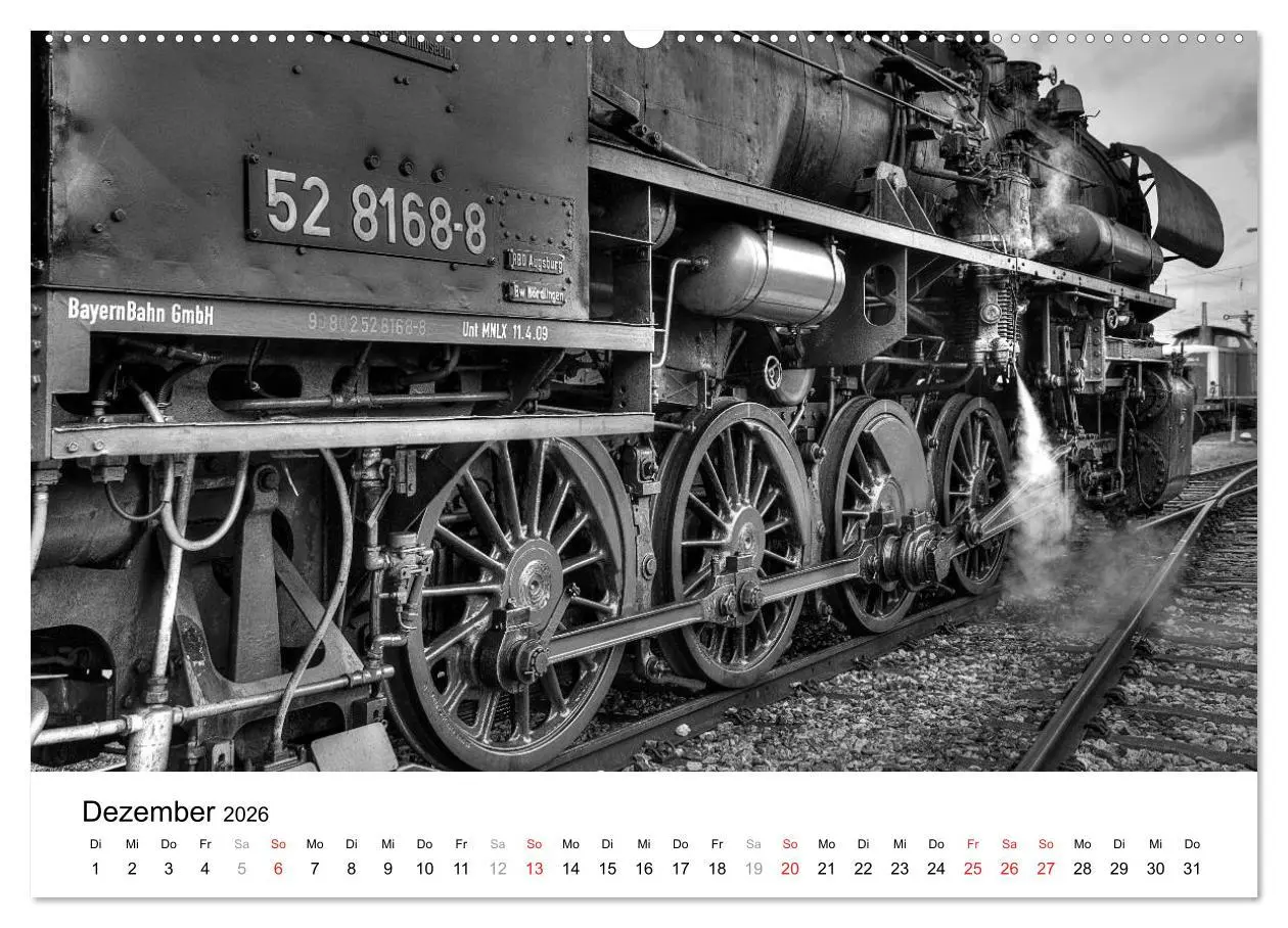 Bild: 9783457860953 | Unter Dampf - Eisenbahnromantik in schwarz-weiß (Wandkalender 2026...