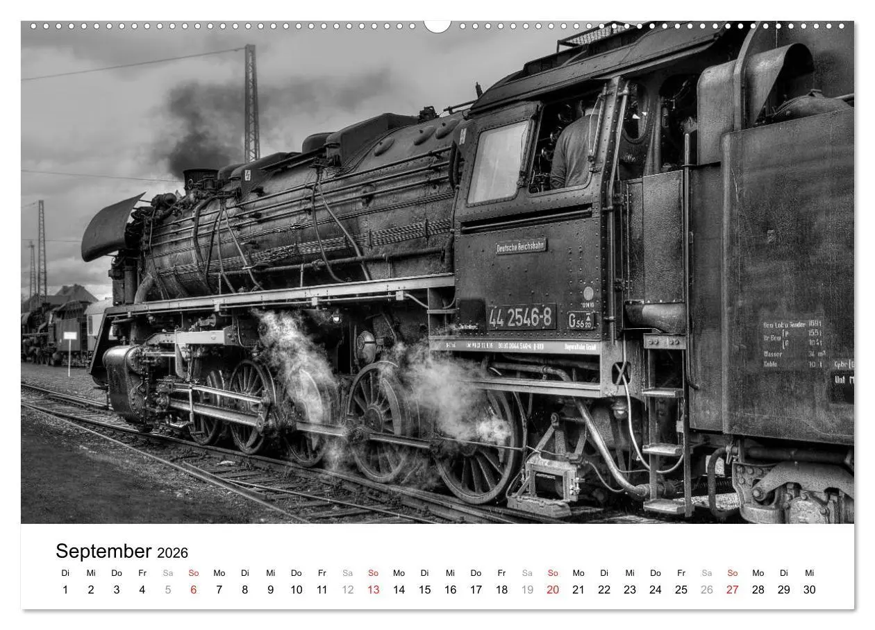 Bild: 9783457860953 | Unter Dampf - Eisenbahnromantik in schwarz-weiß (Wandkalender 2026...