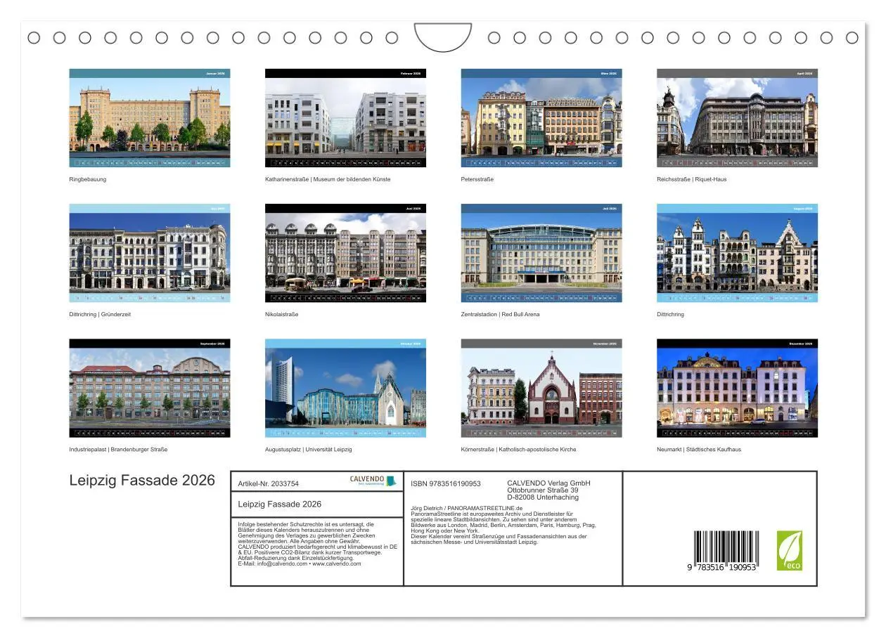 Bild: 9783516190953 | Leipzig Fassade 2026 (Wandkalender 2026 DIN A4 quer), CALVENDO...