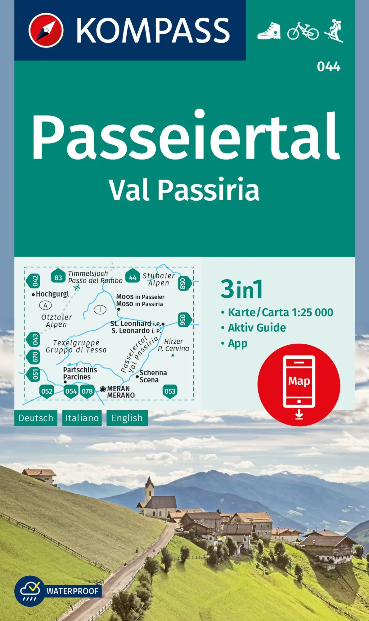 Cover: 9783991540953 | KOMPASS Wanderkarte 044 Passeiertal / Val Passiria 1:25.000 | Deutsch