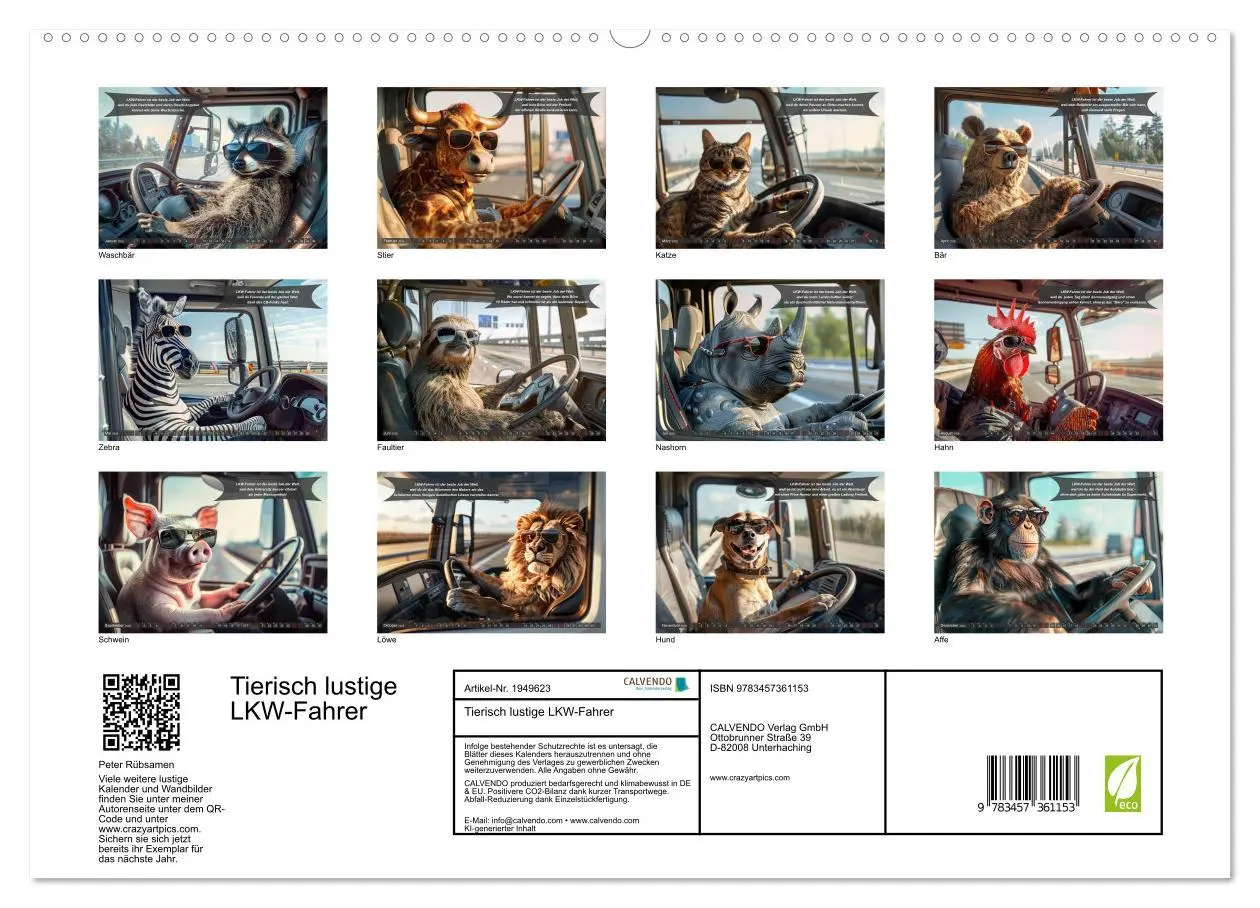 Bild: 9783457361153 | Tierisch lustige LKW-Fahrer (hochwertiger Premium Wandkalender 2026...