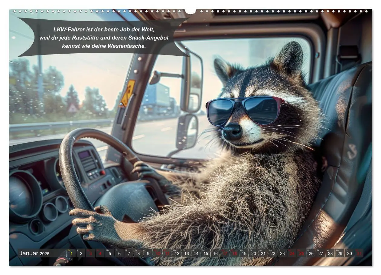Bild: 9783457361153 | Tierisch lustige LKW-Fahrer (hochwertiger Premium Wandkalender 2026...