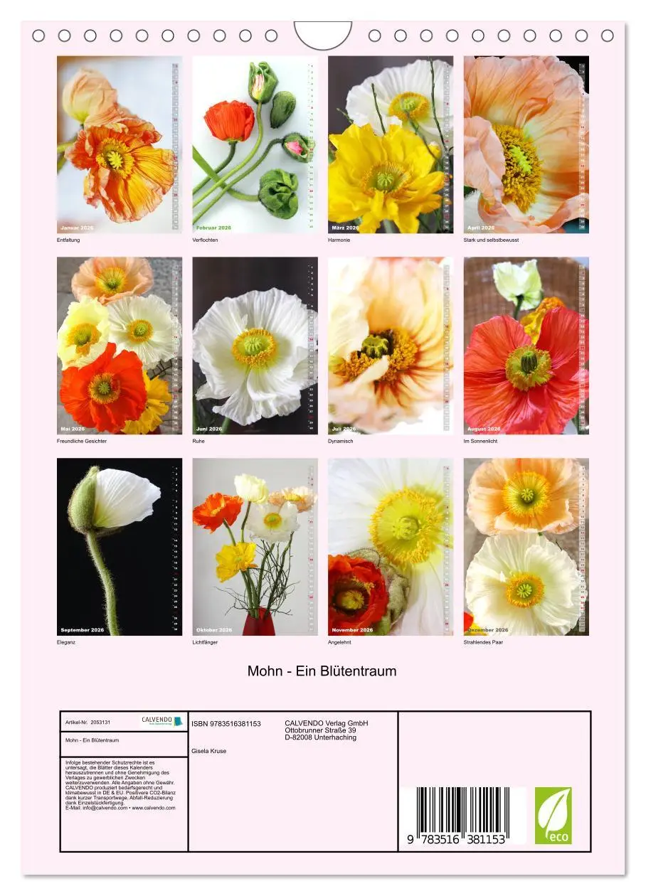 Bild: 9783516381153 | Mohn - Ein Blütentraum (Wandkalender 2026 DIN A4 hoch), CALVENDO...