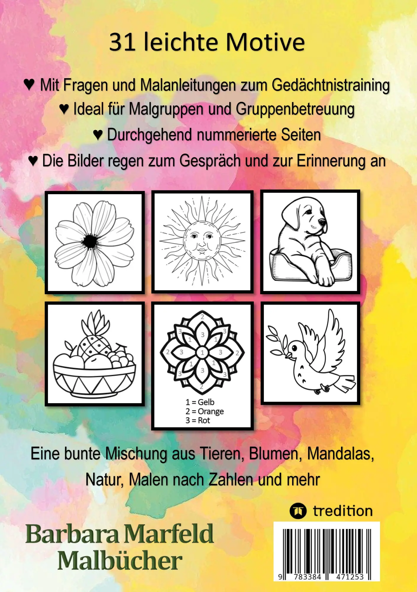 Rückseite: 9783384471253 | Malbuch für Senioren - Malbuch für Senioren mit Demenz - Einfaches...