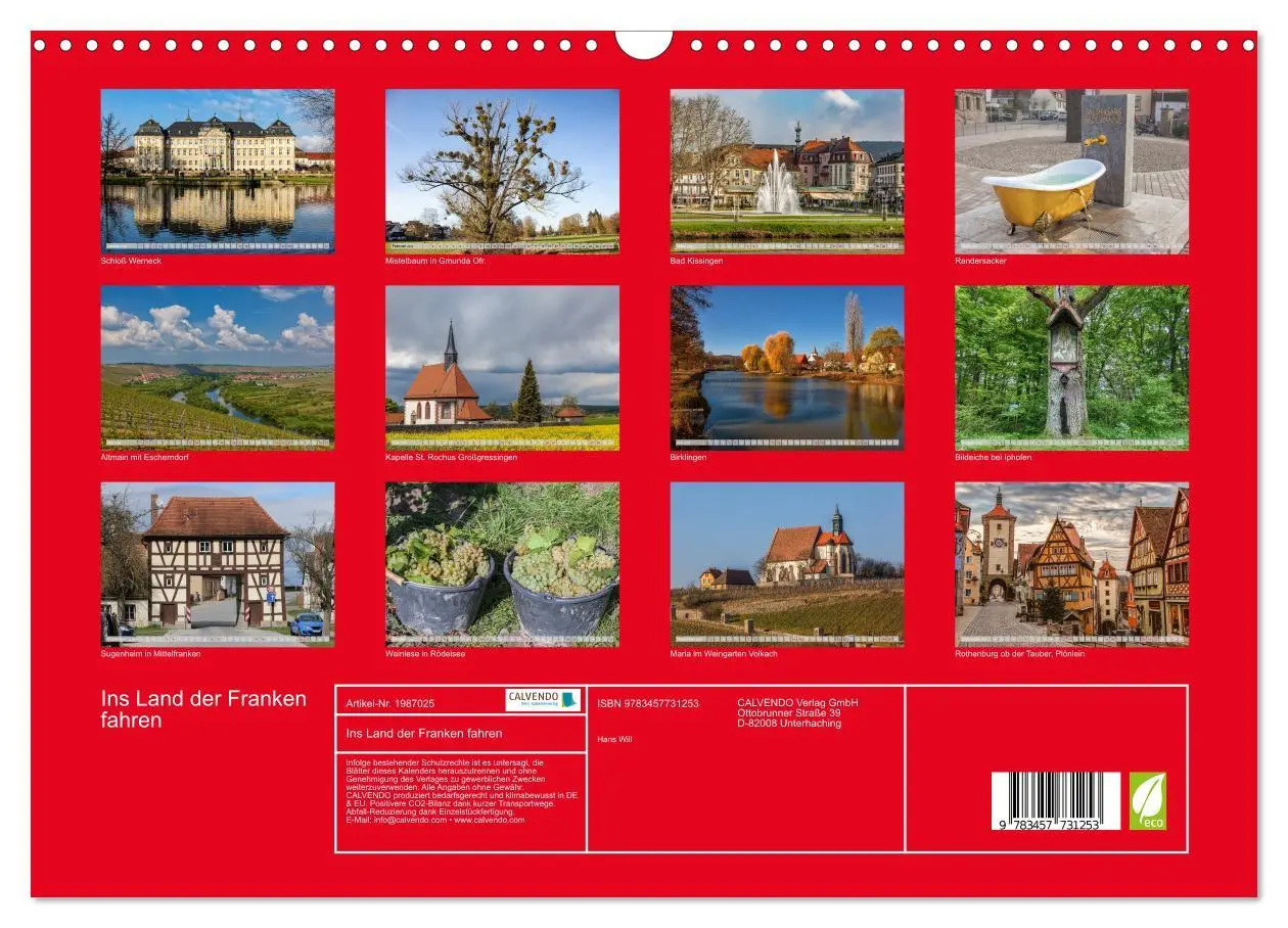 Bild: 9783457731253 | Ins Land der Franken fahren (Wandkalender 2026 DIN A3 quer),...