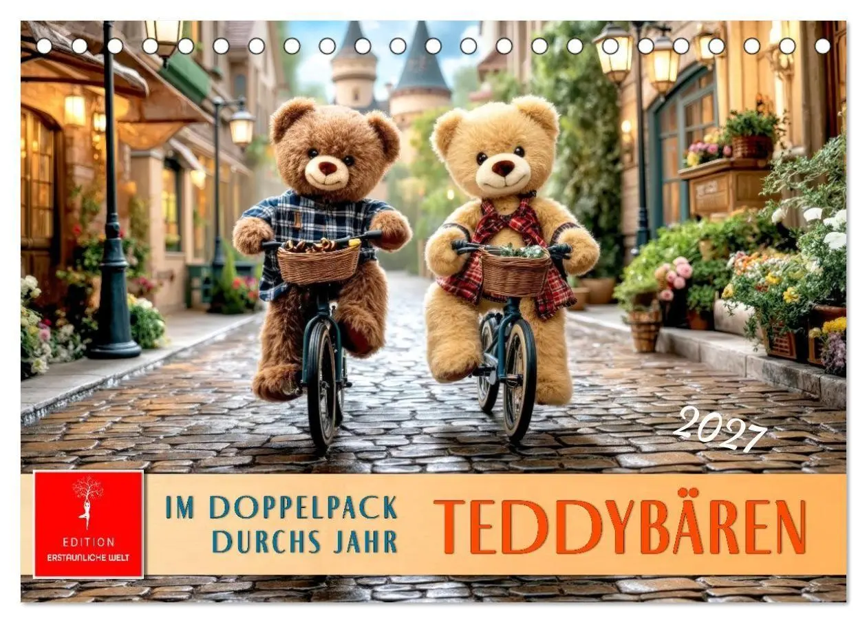Cover: 9783516751253 | Teddybären - im Doppelpack durchs Jahr (Tischkalender 2027 DIN A5...
