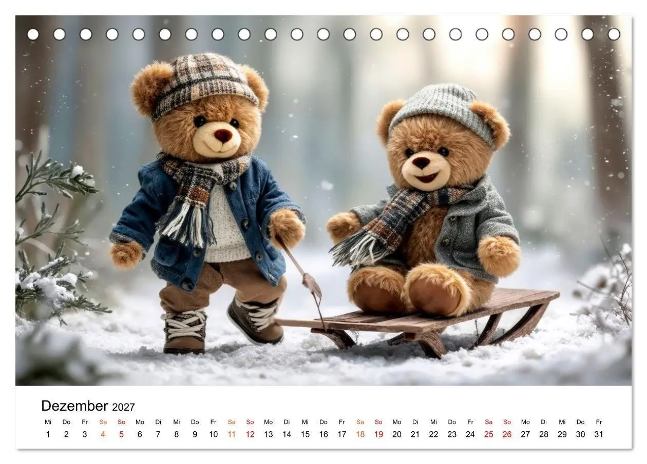 Bild: 9783516751253 | Teddybären - im Doppelpack durchs Jahr (Tischkalender 2027 DIN A5...