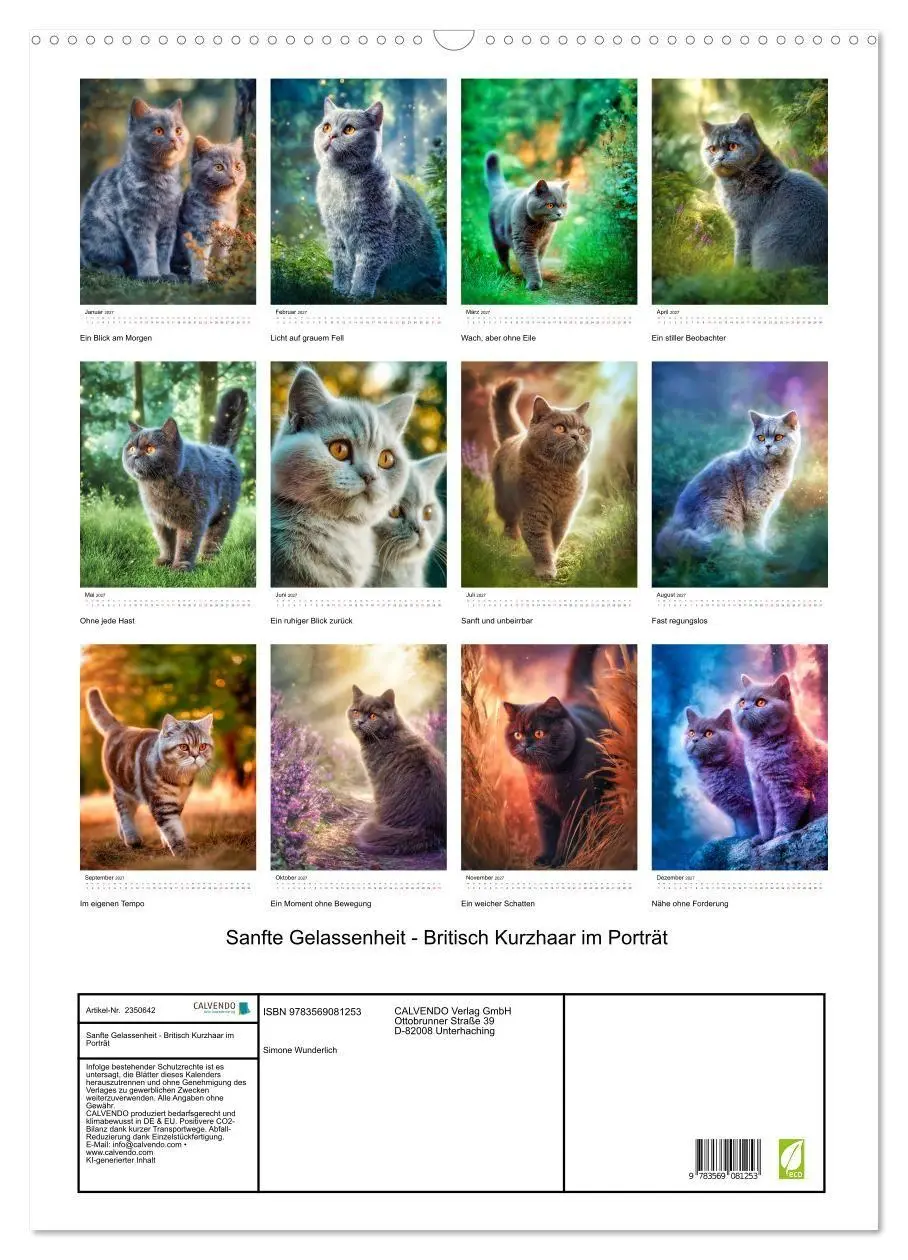 Bild: 9783569081253 | Sanfte Gelassenheit - Britisch Kurzhaar im Porträt (Wandkalender...