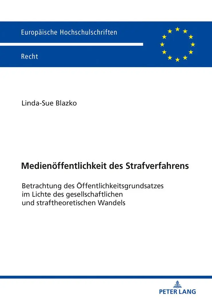 Cover: 9783631801253 | Medienöffentlichkeit des Strafverfahrens | Linda-Sue Blazko | Buch