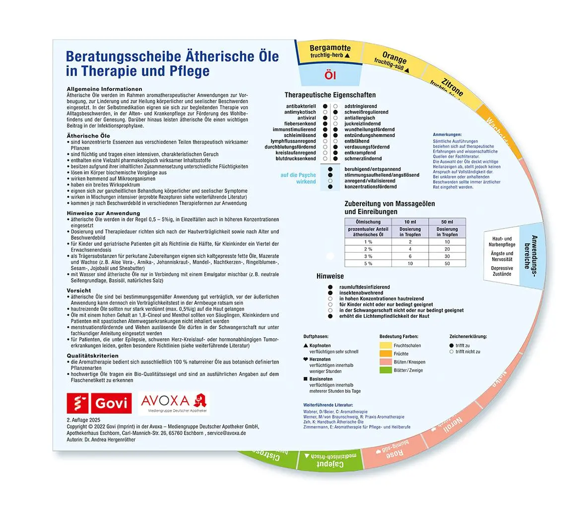 Cover: 4019547001353 | Beratungsscheibe Ätherische Öle in Therapie und Pflege | Hergenröther