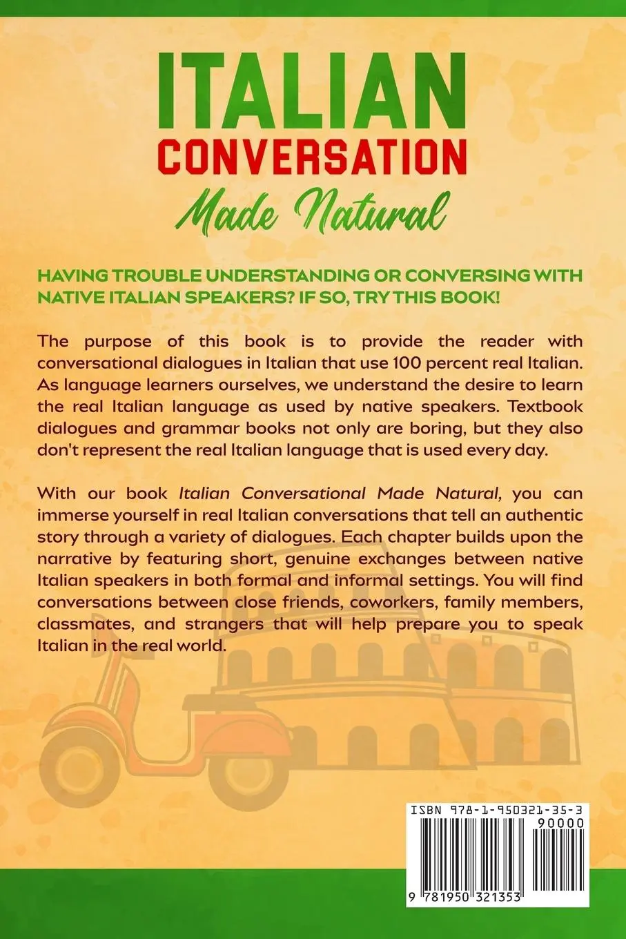 Rückseite: 9781950321353 | Italian Conversation Made Natural | Language Guru | Taschenbuch | 2020