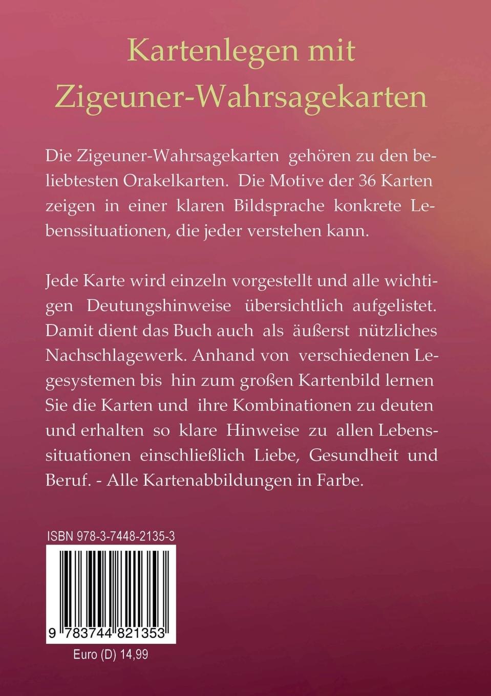 Rückseite: 9783744821353 | Zigeuner Wahrsagekarten | Grundkurs im Kartenlegen | Angela Mackert