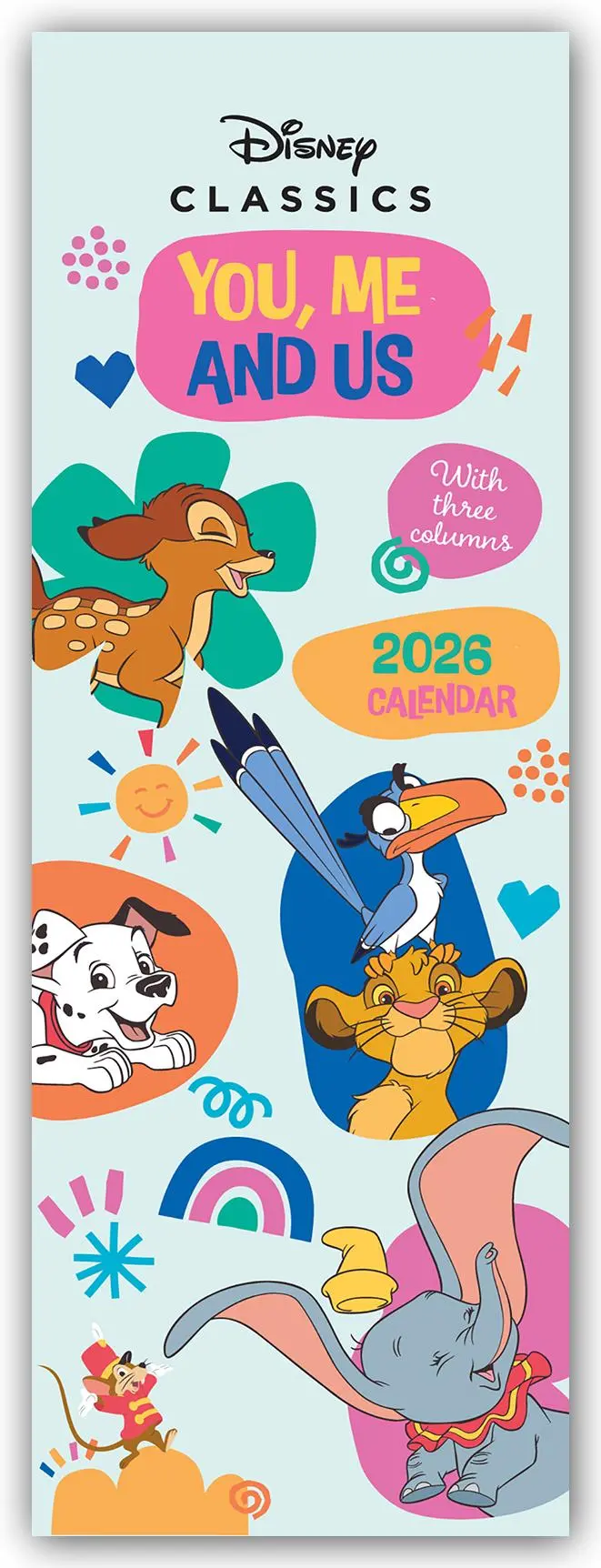 Cover: 9783803531353 | Disney Classics - You, Me and Us 2026 - Slimline-Kalender | Danilo